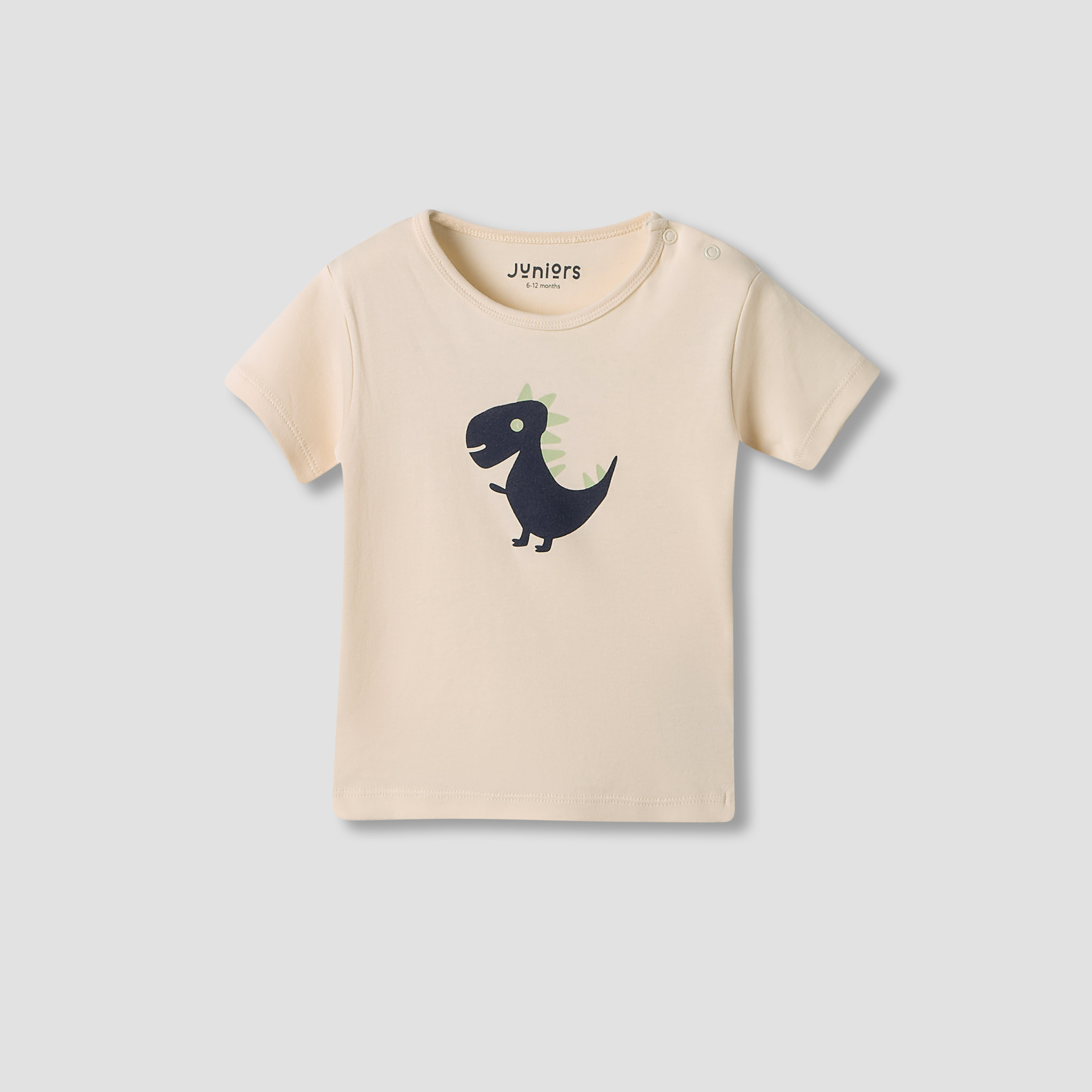Juniors Girls Crew Neck T-shirt with Dinosaur Print - Cotton - Short Sleeves - Set of 5-baby-girls-clothing-multipacks-image-3