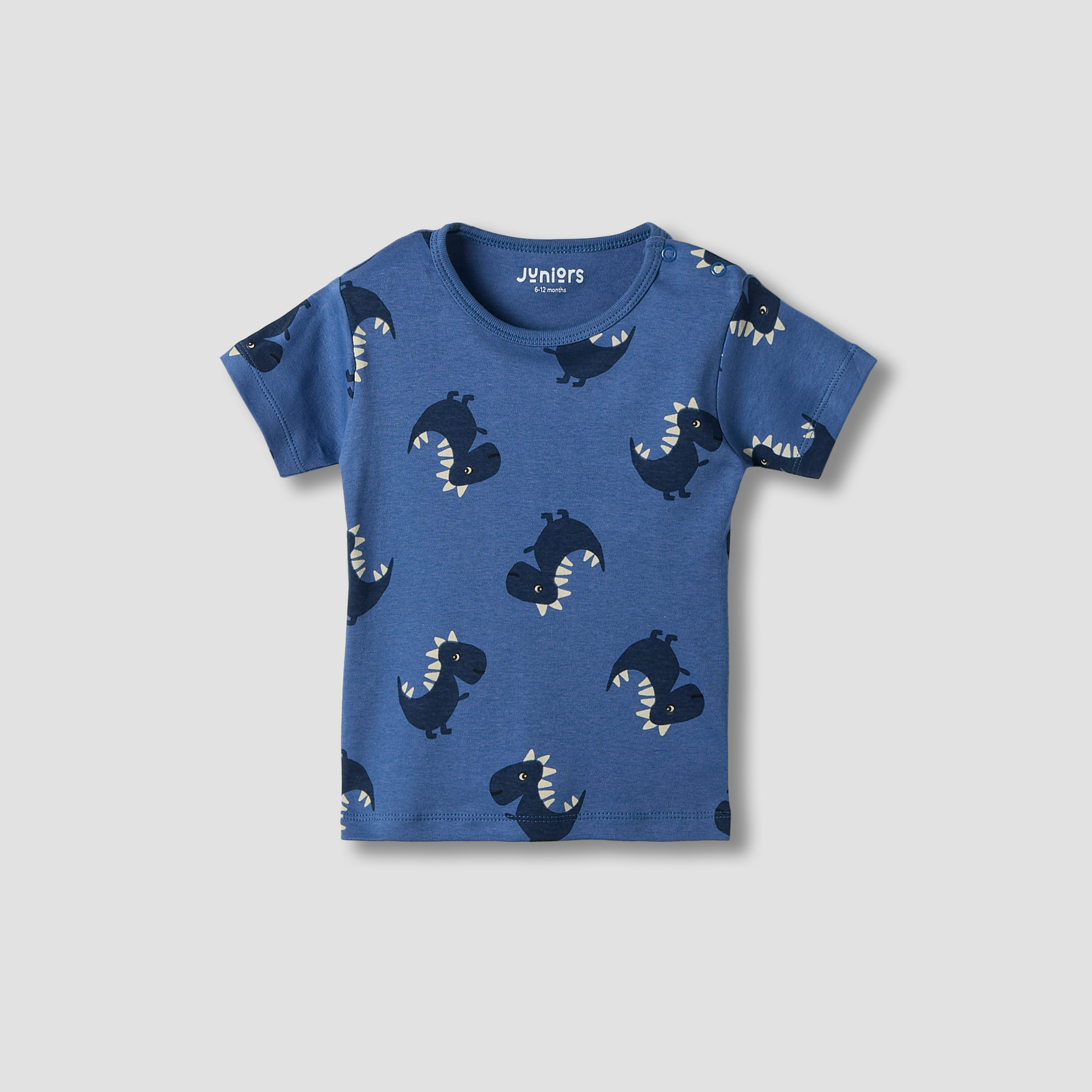 Juniors Girls Crew Neck T-shirt with Dinosaur Print - Cotton - Short Sleeves - Set of 5-baby-girls-clothing-multipacks-image-4
