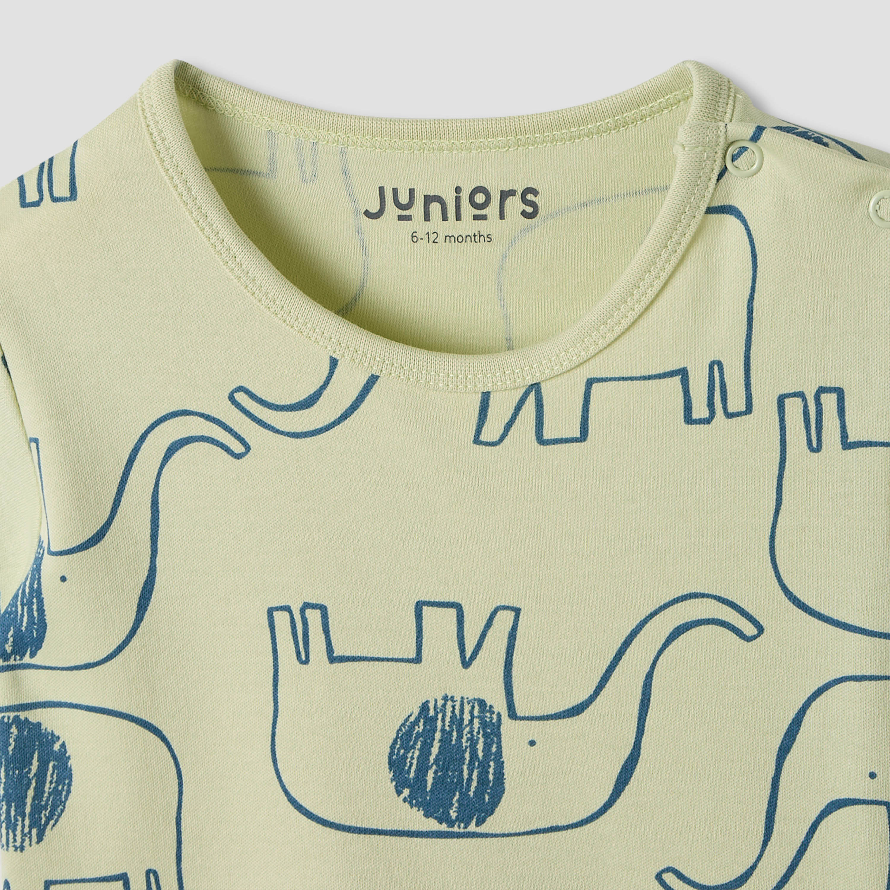 Juniors Girls Crew Neck T-shirt with Dinosaur Print - Cotton - Short Sleeves - Set of 5-baby-girls-clothing-multipacks-image-7