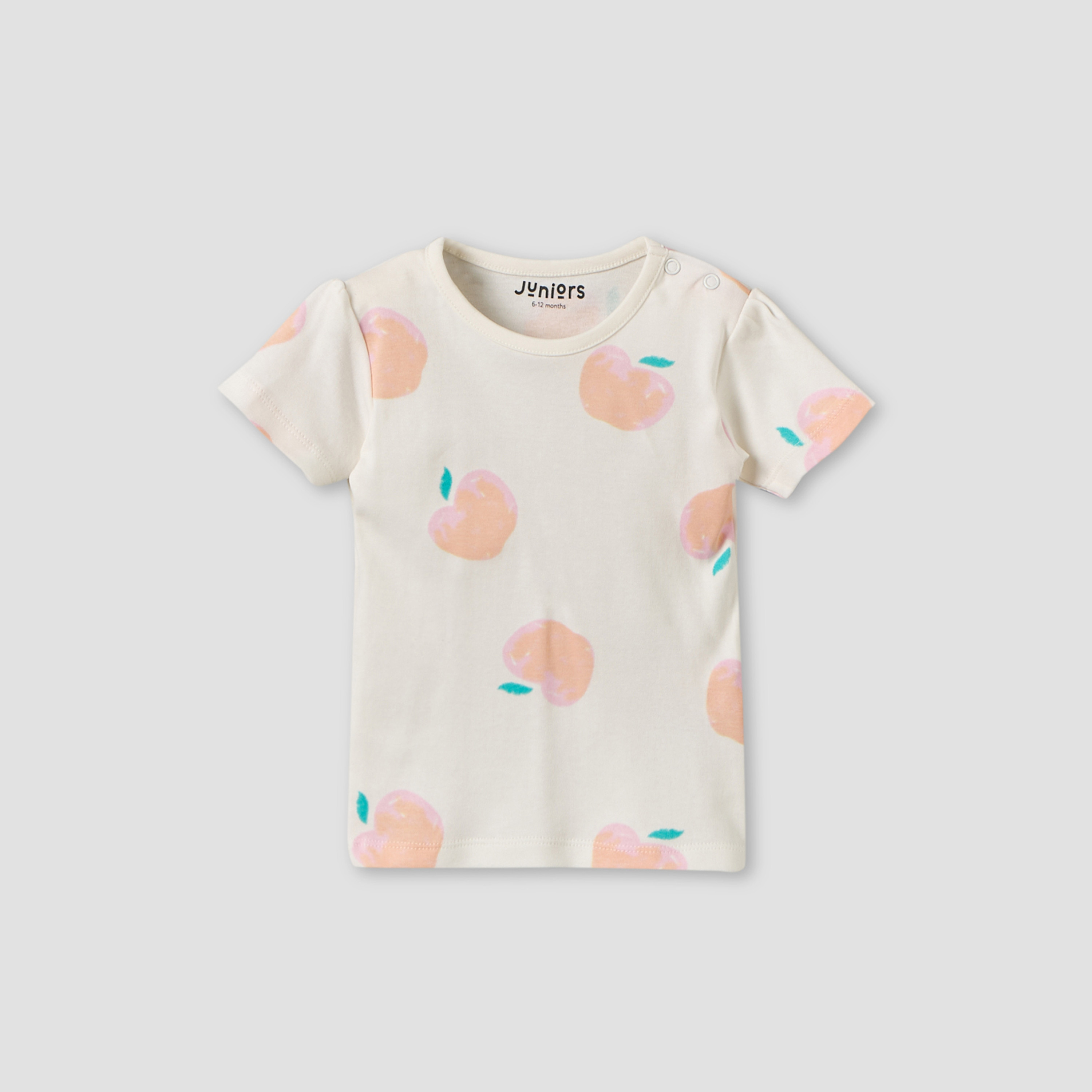 Pack of 5 Juniors Crew Neck Short Sleeves T-shirt with Assorted Print-baby-girls-clothing-tshirts-image-2