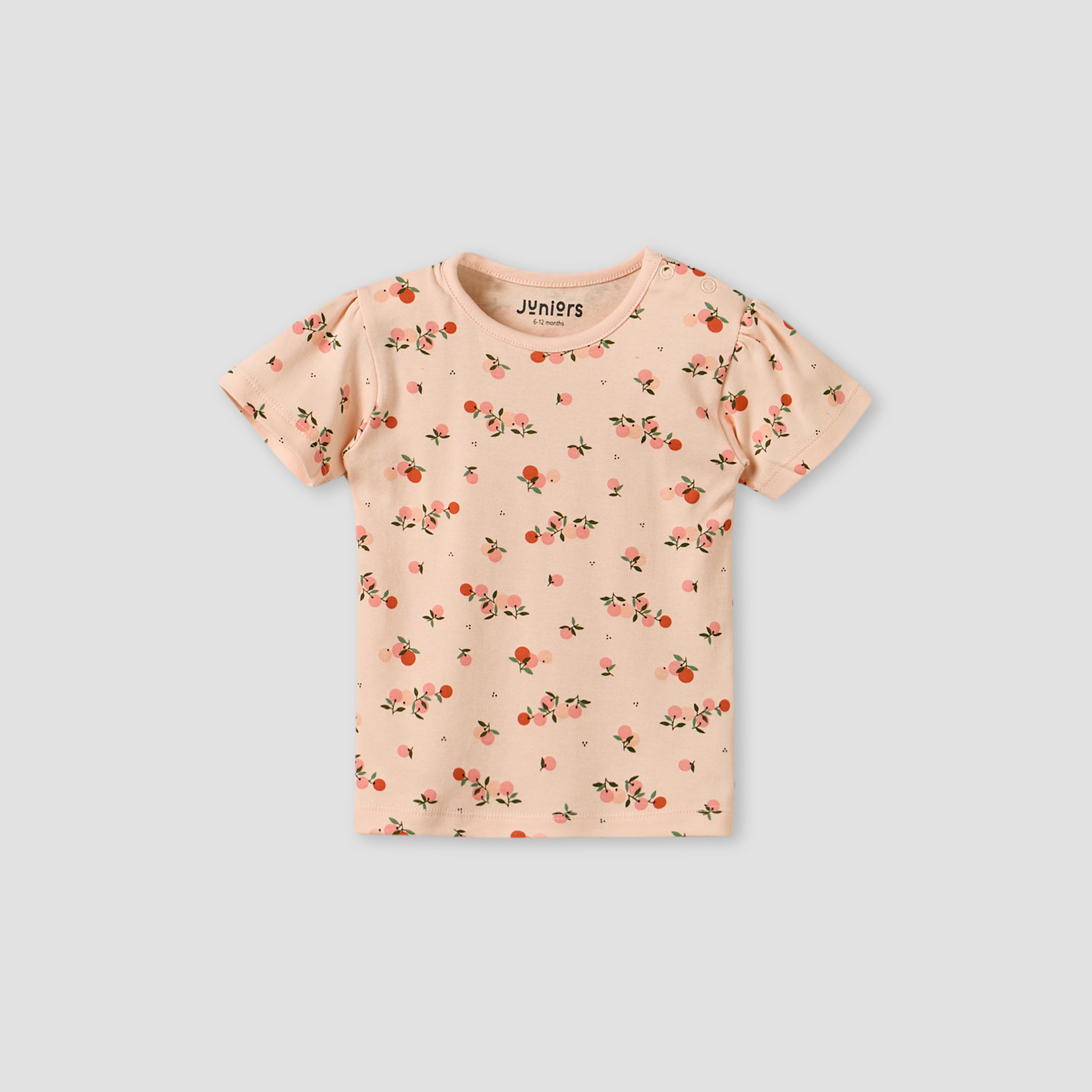 Pack of 5 Juniors Crew Neck Short Sleeves T-shirt with Assorted Print-baby-girls-clothing-tshirts-image-4
