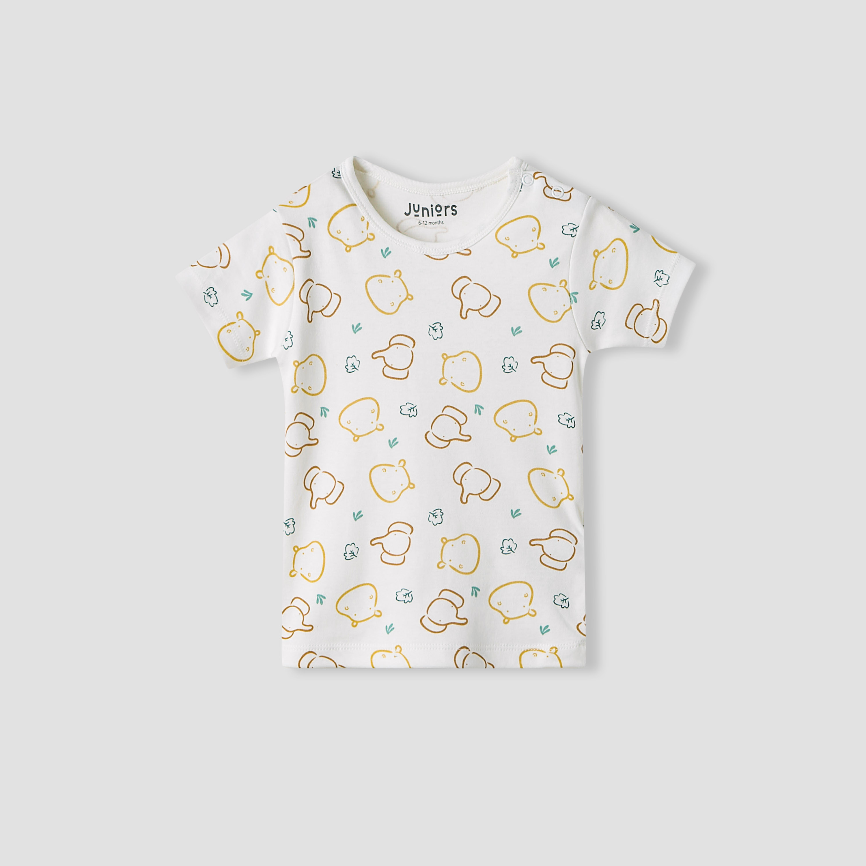Juniors Girls Crew Neck T-shirt with Animal Print - Cotton - Short Sleeves - Set of 5-baby-girls-clothing-multipacks-image-4