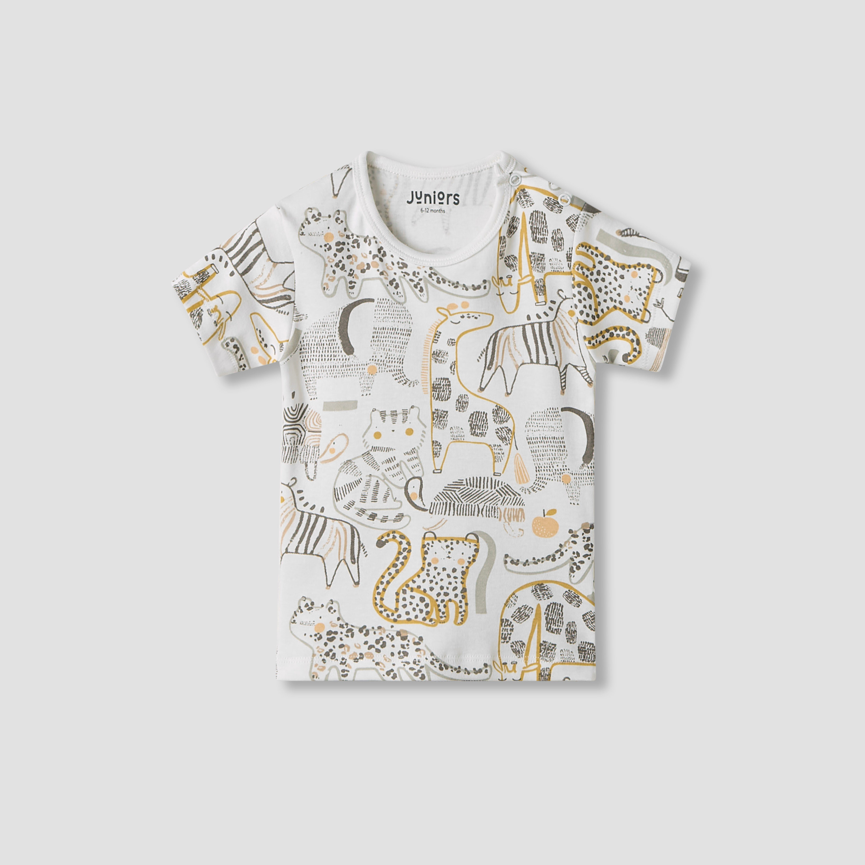 Juniors Girls Crew Neck T-shirt with Animal Print - Cotton - Short Sleeves - Set of 5-baby-girls-clothing-multipacks-image-5