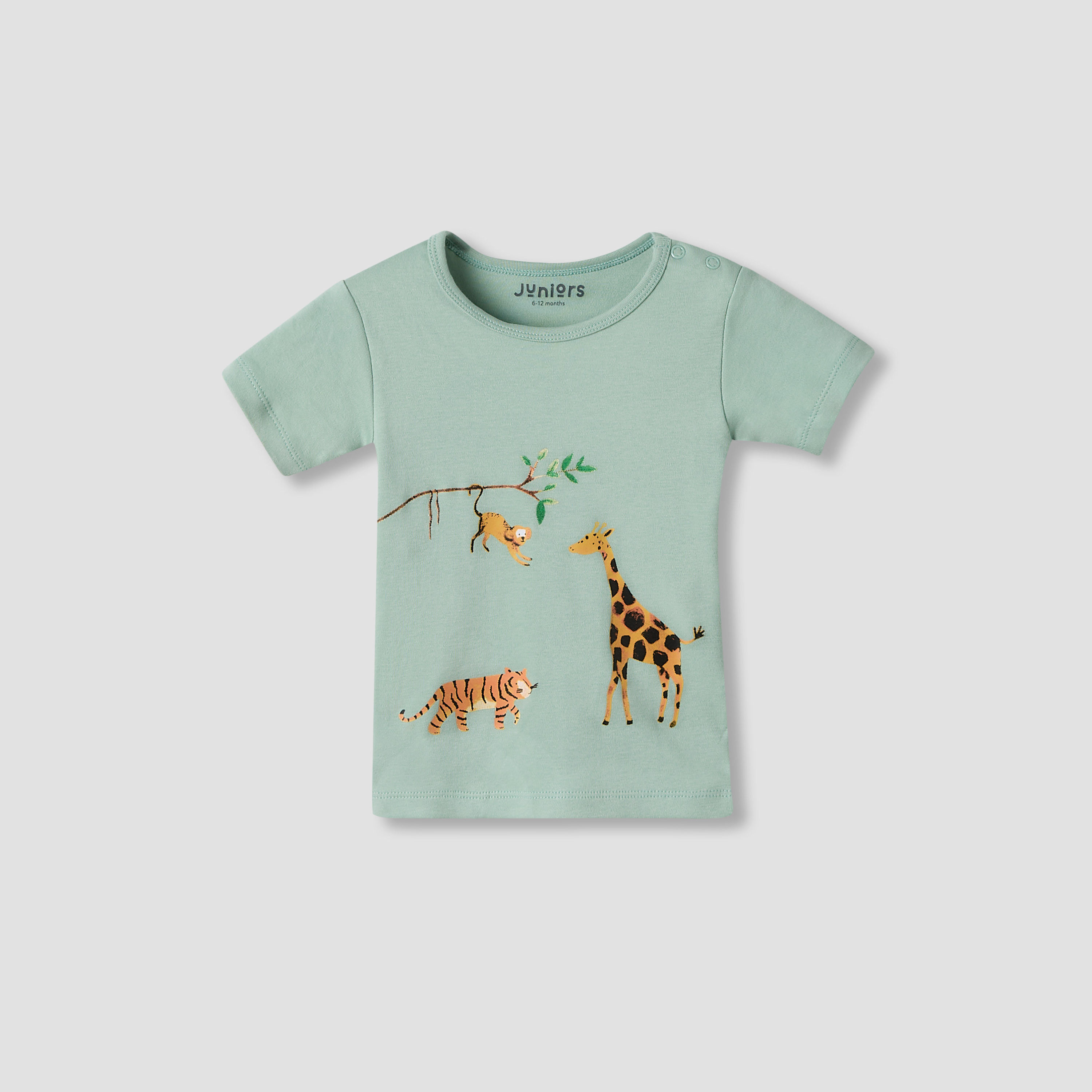Juniors Girls Crew Neck T-shirt with Animal Print - Cotton - Short Sleeves - Set of 5-baby-girls-clothing-multipacks-image-6