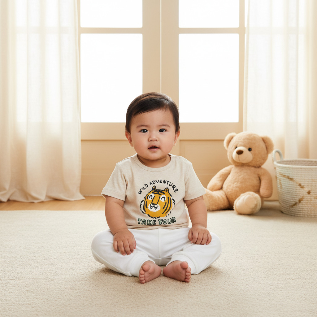Juniors Girls Crew Neck T-shirt with Animal Print - Cotton - Short Sleeves - Set of 5-baby-girls-clothing-multipacks-image-9