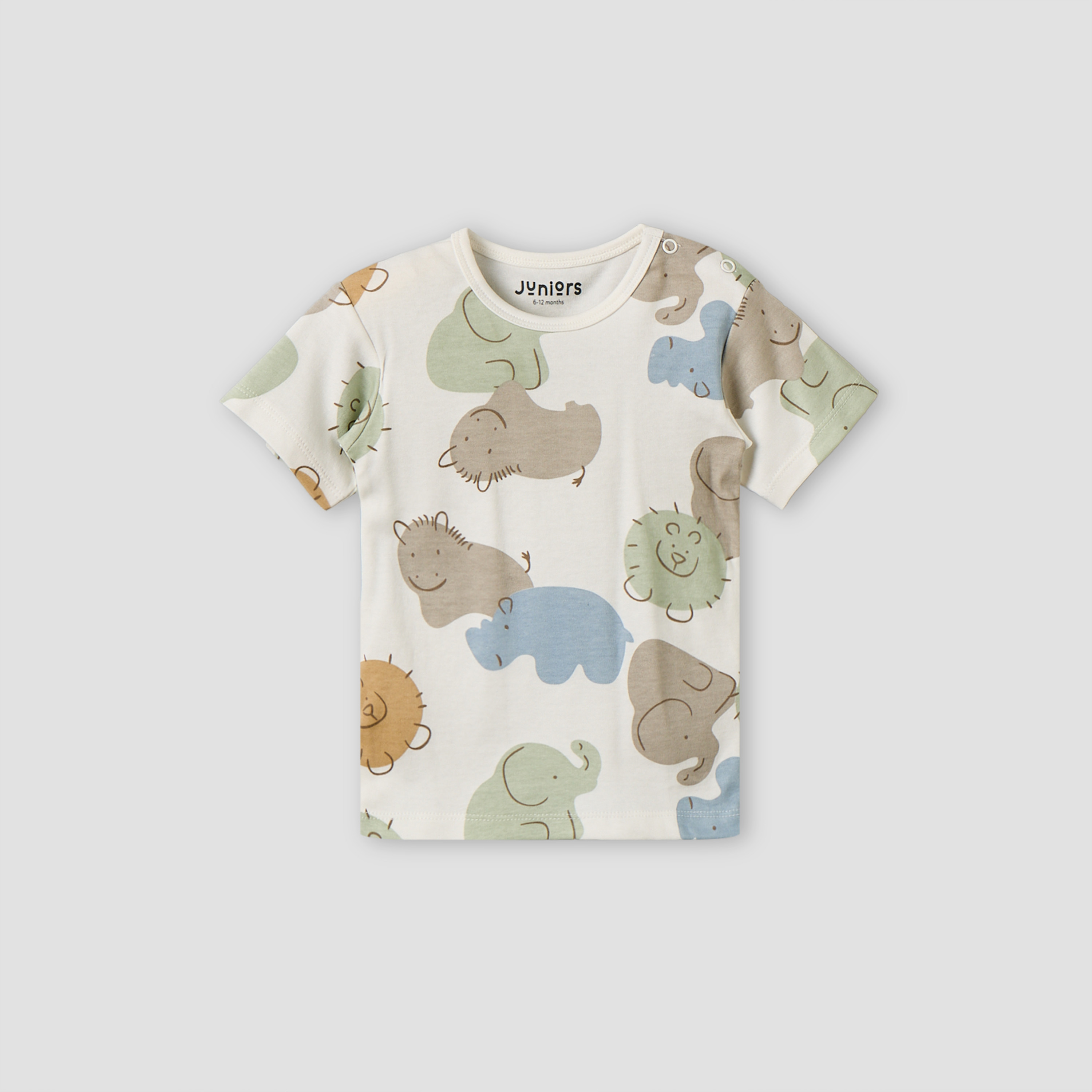 Pack of 5 Juniors Crew Neck Short Sleeves T-shirt with Safari Print-baby-boys-clothing-tshirtsandpolos-image-5
