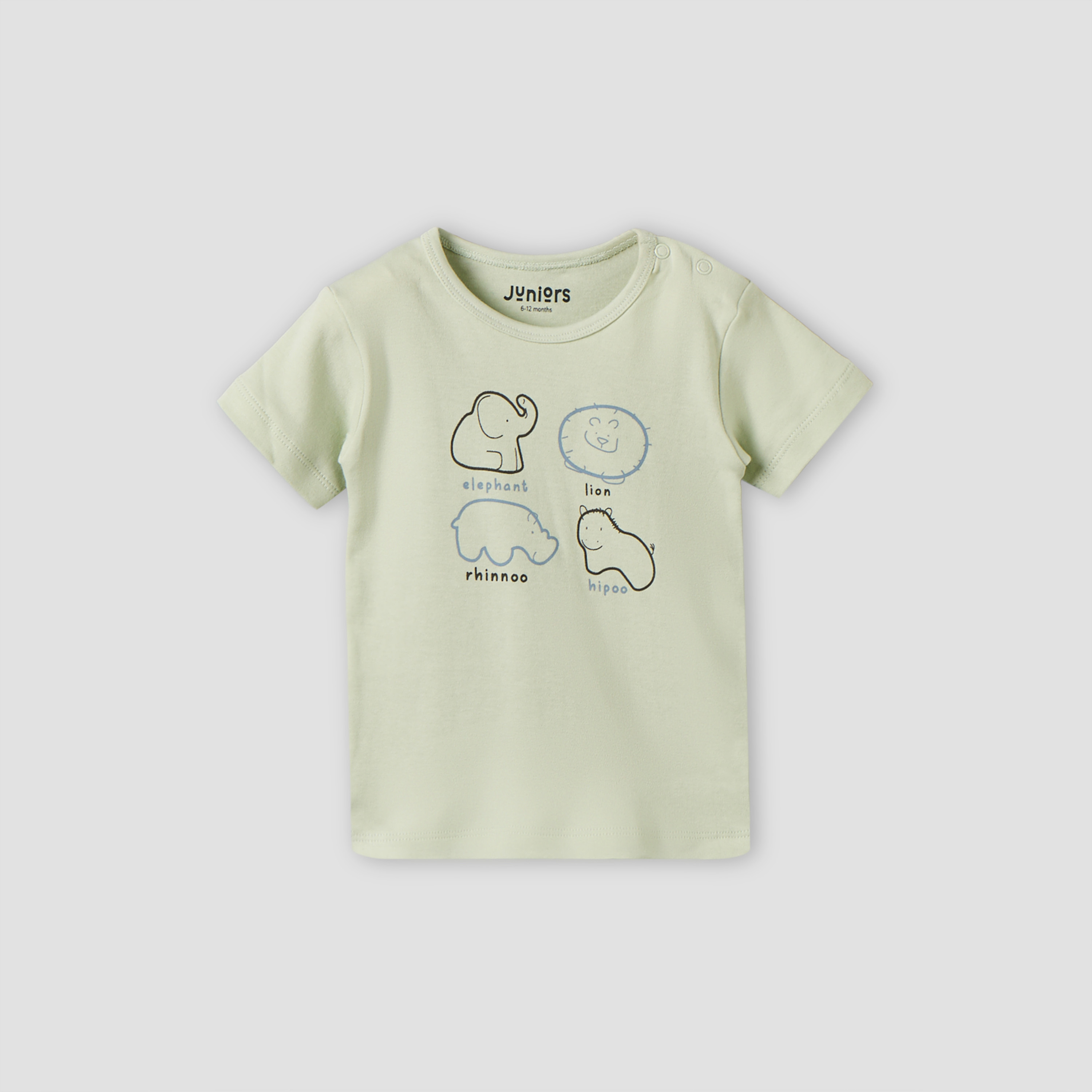 Pack of 5 Juniors Crew Neck Short Sleeves T-shirt with Safari Print-baby-boys-clothing-tshirtsandpolos-image-2