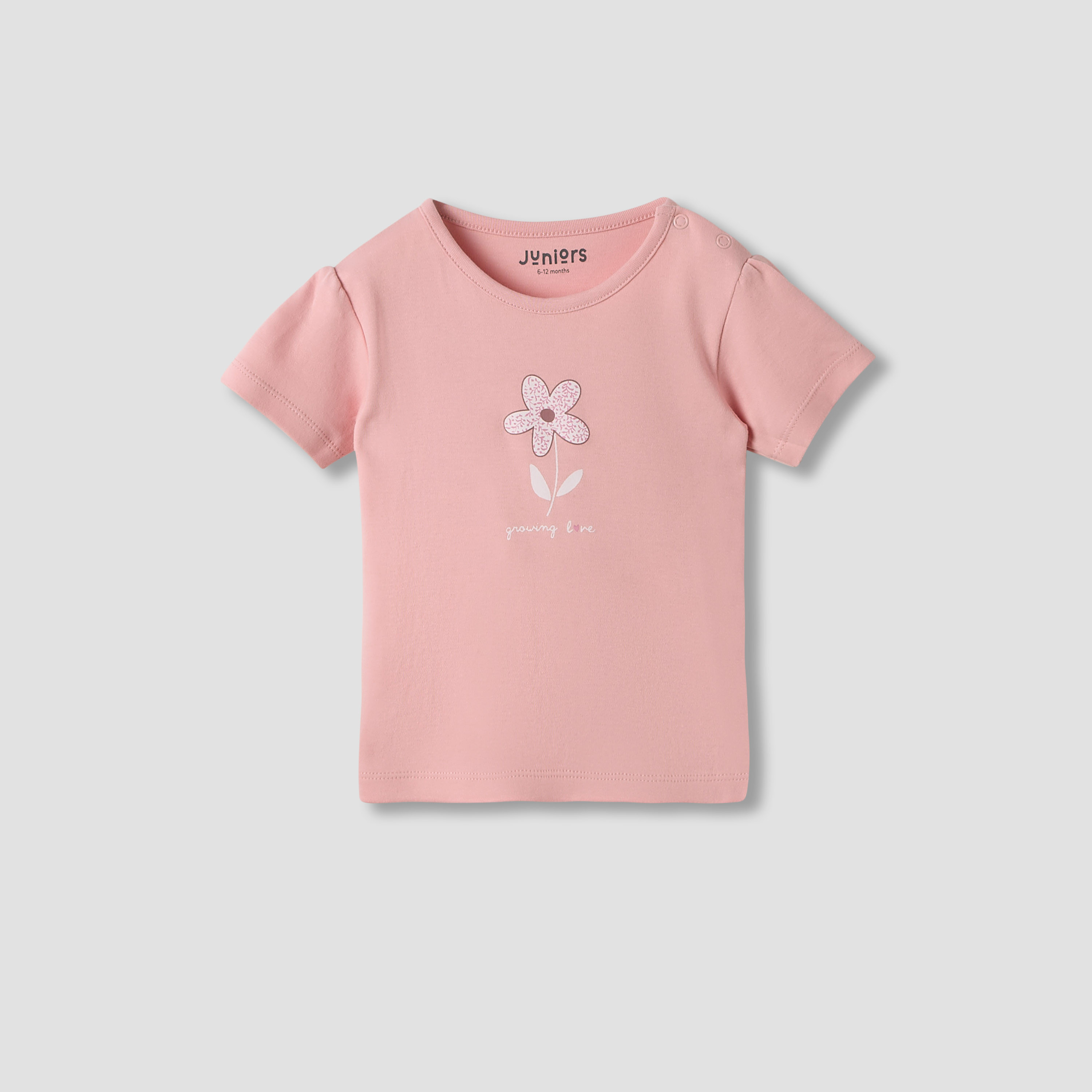 Juniors Girls Crew Neck T-shirt with Print - Cotton - Short Sleeves - Set of 5-baby-girls-clothing-multipacks-image-2