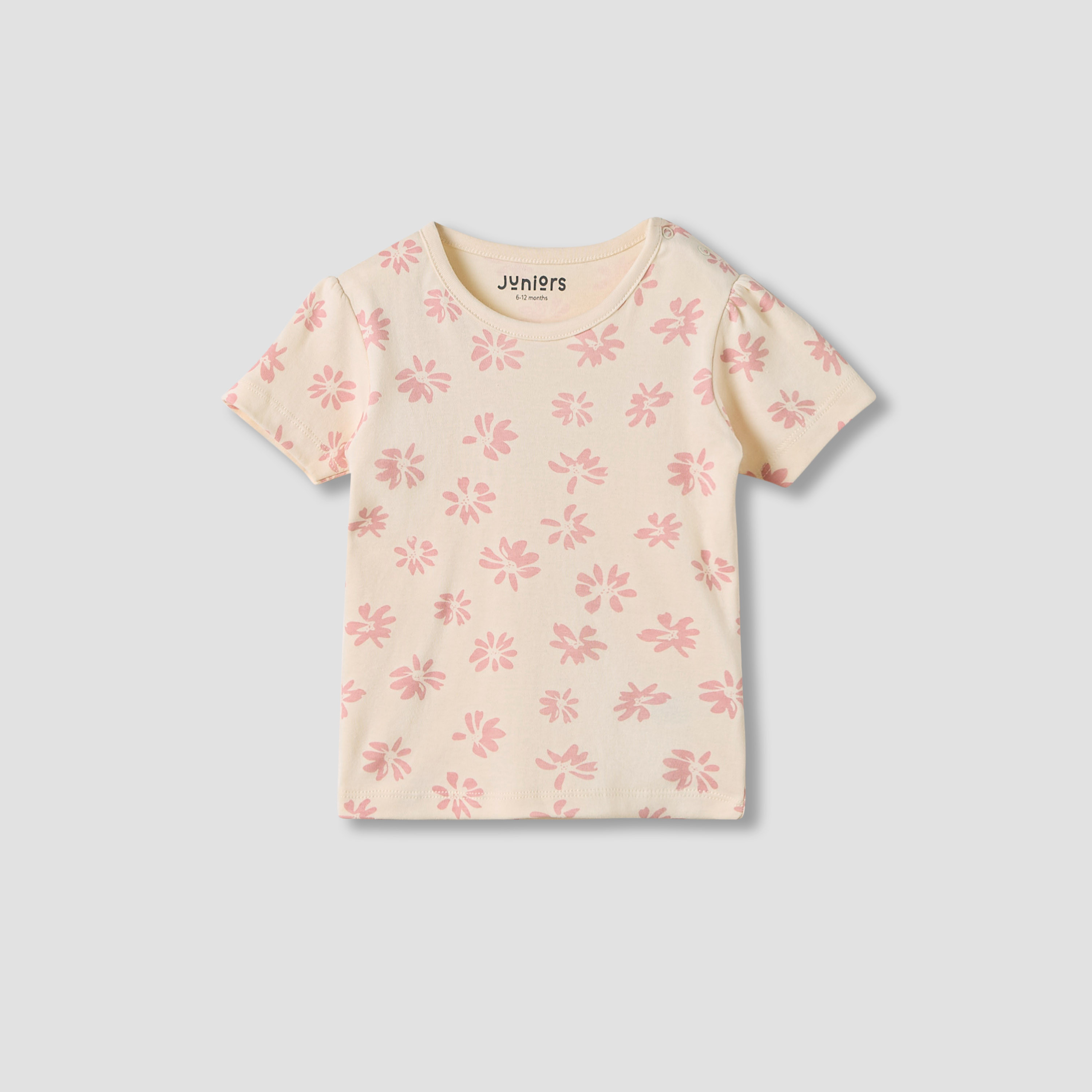Juniors Girls Crew Neck T-shirt with Print - Cotton - Short Sleeves - Set of 5-baby-girls-clothing-multipacks-image-3
