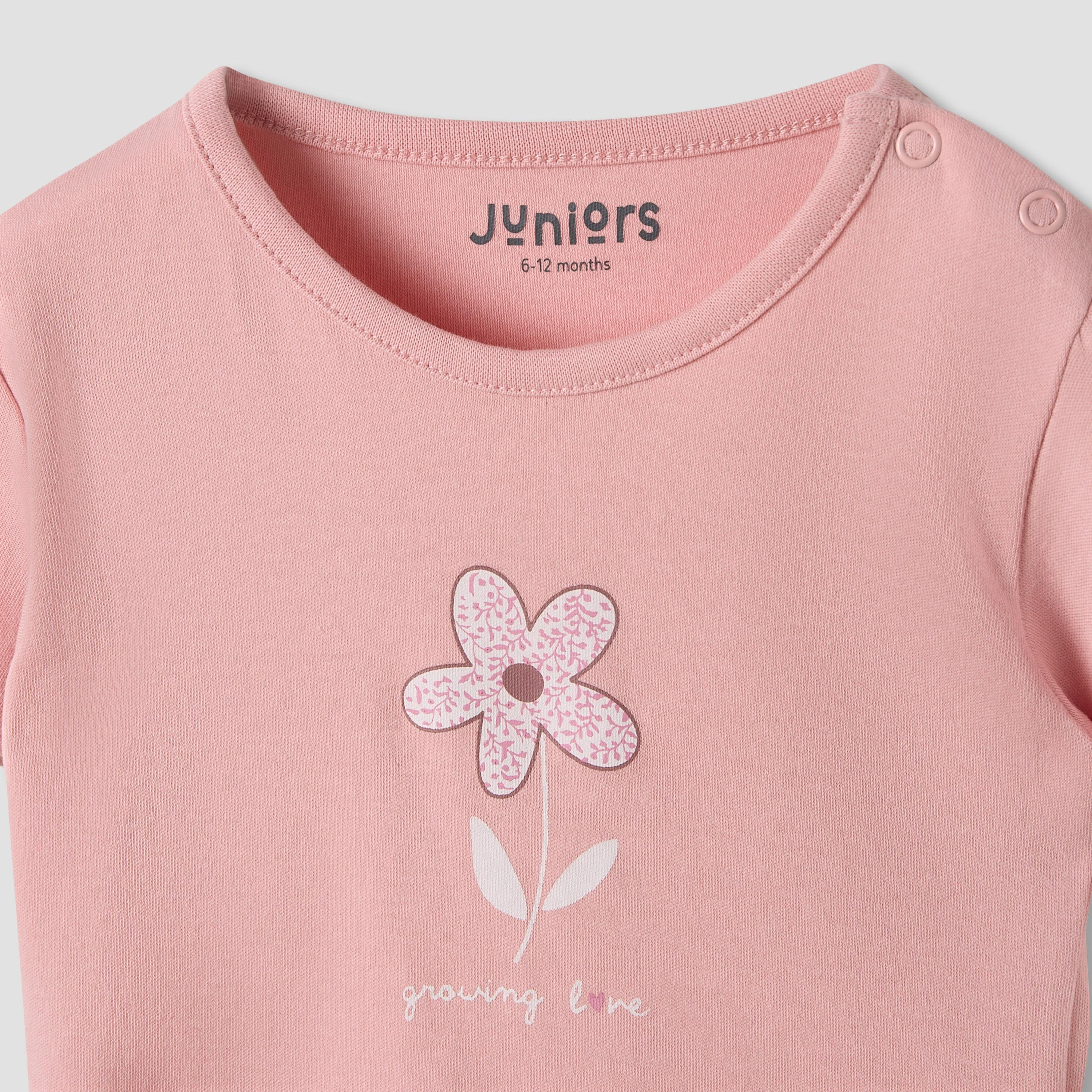 Juniors Girls Crew Neck T-shirt with Print - Cotton - Short Sleeves - Set of 5-baby-girls-clothing-multipacks-image-7