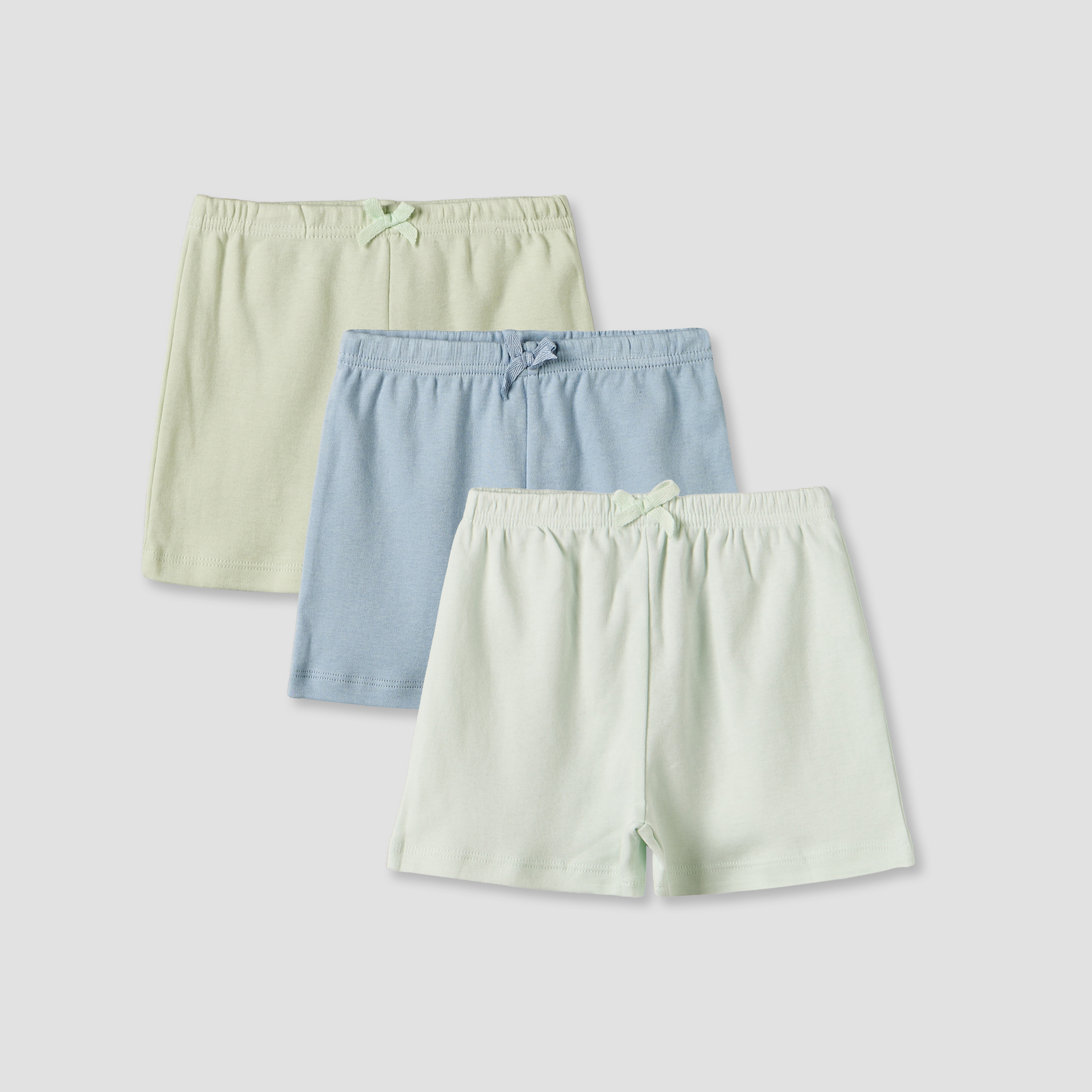 Pack of 3 Juniors Knee Length Elasticated Waist Shorts with Bow Accent-baby-girls-clothing-bottoms-shorts-image-1