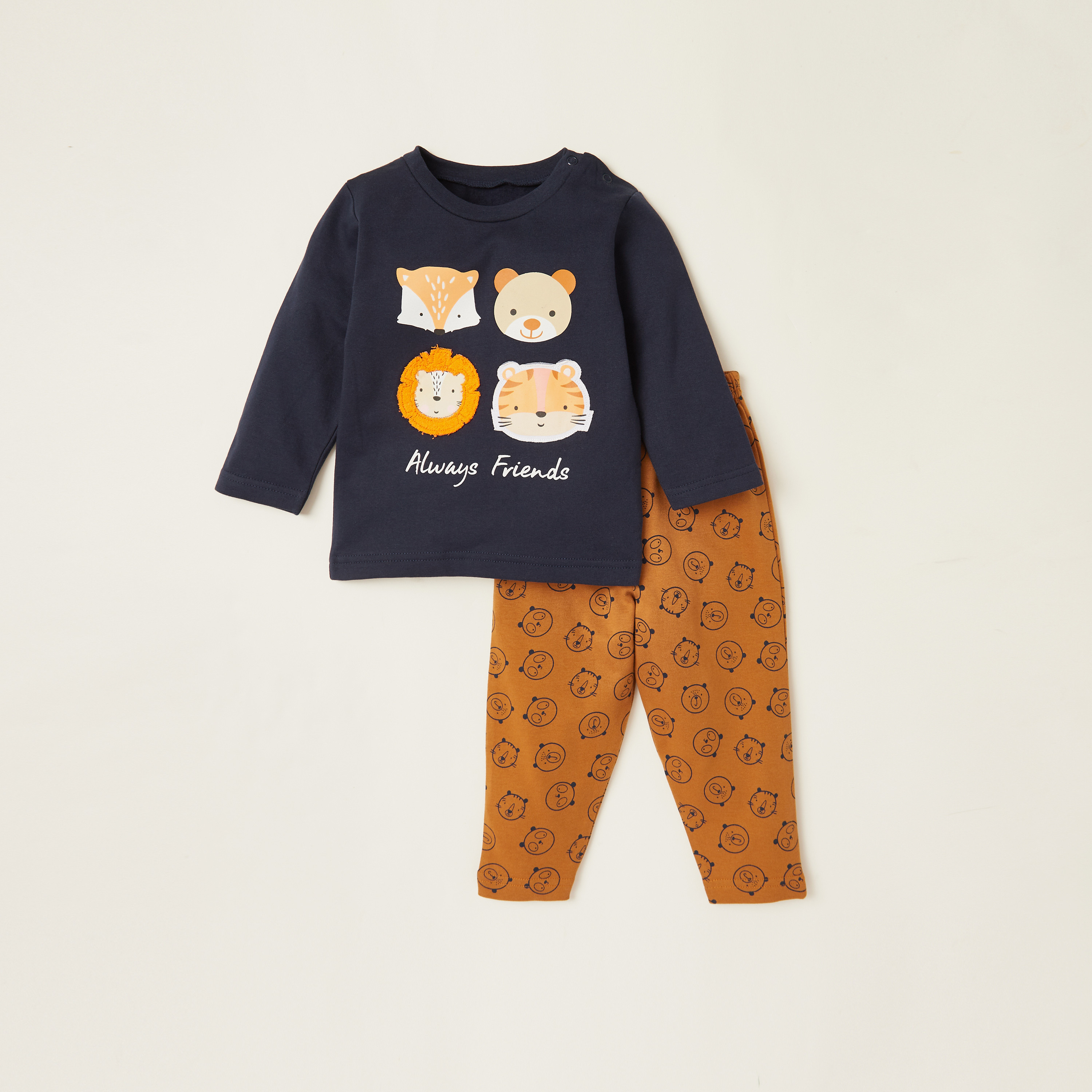 طقم بنطلون بيجاما بطبعات وتيشيرت بطبعات جرافيك من جونيورز-baby-boys-clothing-nightwear-pyjamasets-image-1