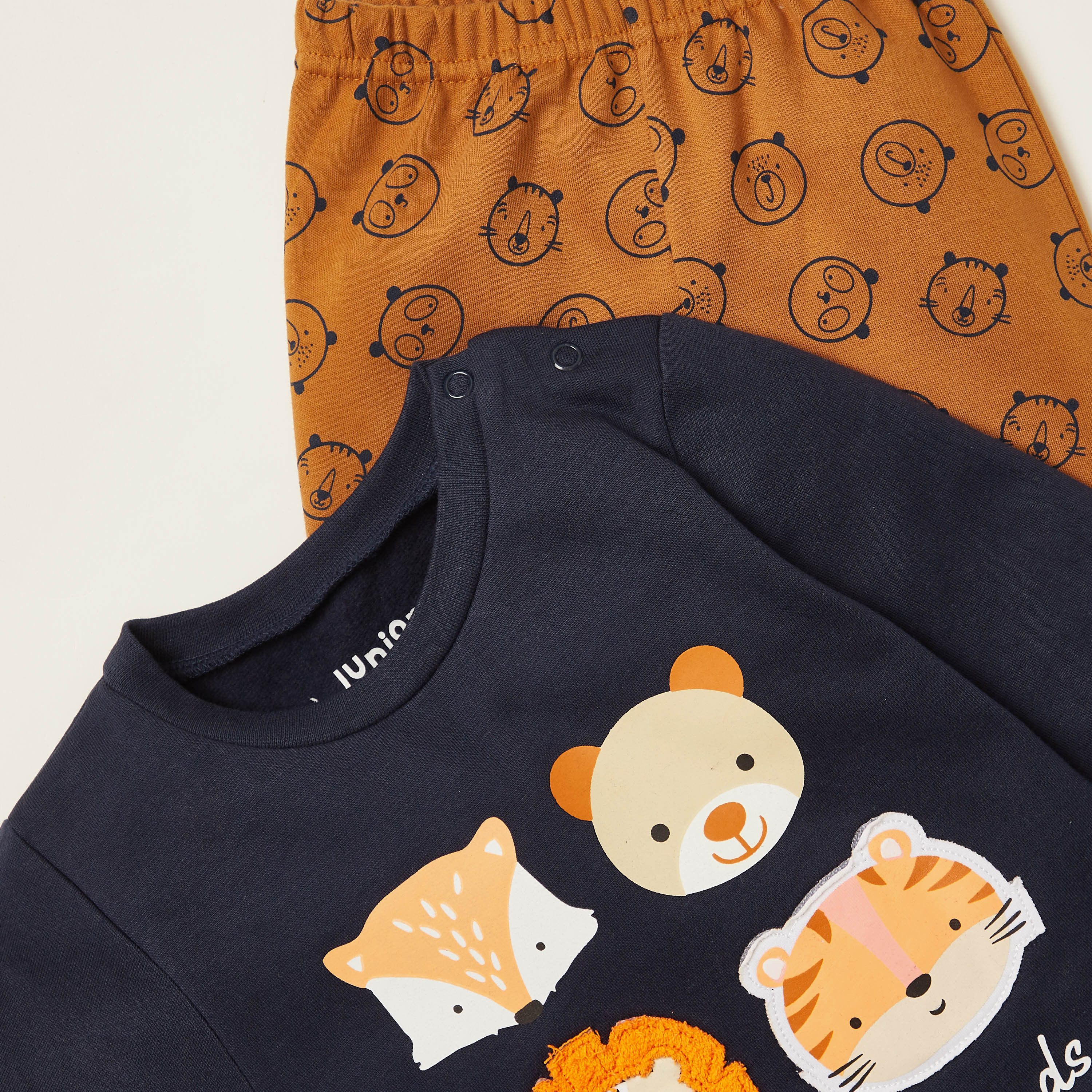 طقم بنطلون بيجاما بطبعات وتيشيرت بطبعات جرافيك من جونيورز-baby-boys-clothing-nightwear-pyjamasets-image-4