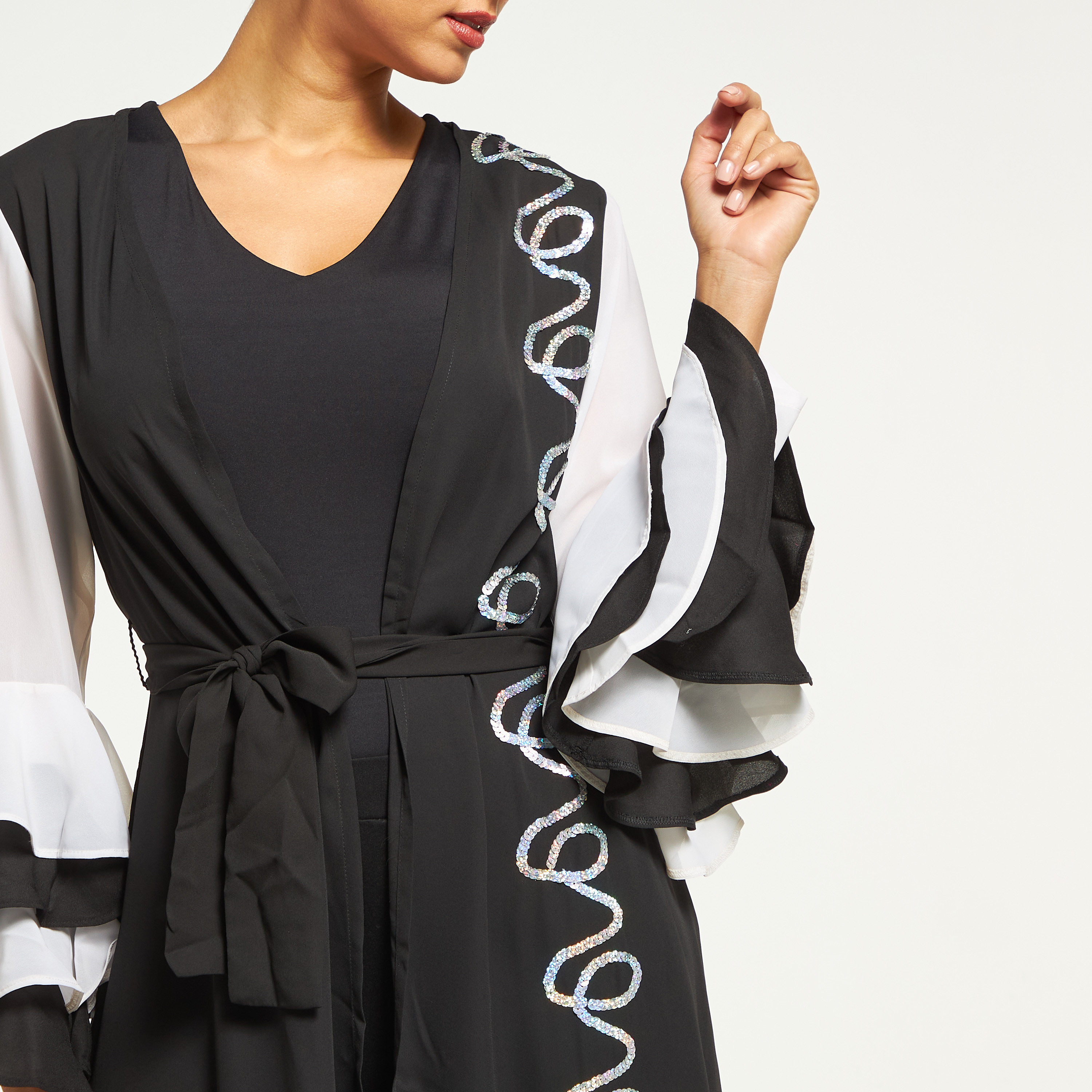 Si Noir Embroidered Jalabiya with Tie-Up Belt-women-arabicclothing-jalabiyas-image-4