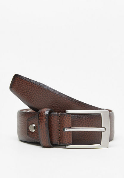 Duchini Textured Leather Belt with Pin Buckle Closure-Men%27s Belts-image-2
