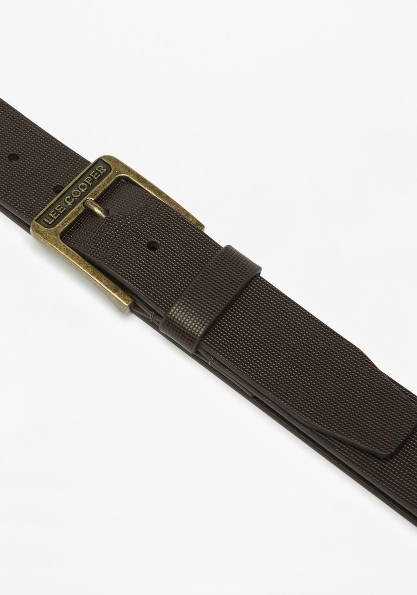 Lee Cooper Leather Belt with Pin Buckle Closure-Men%27s Belts-image-1