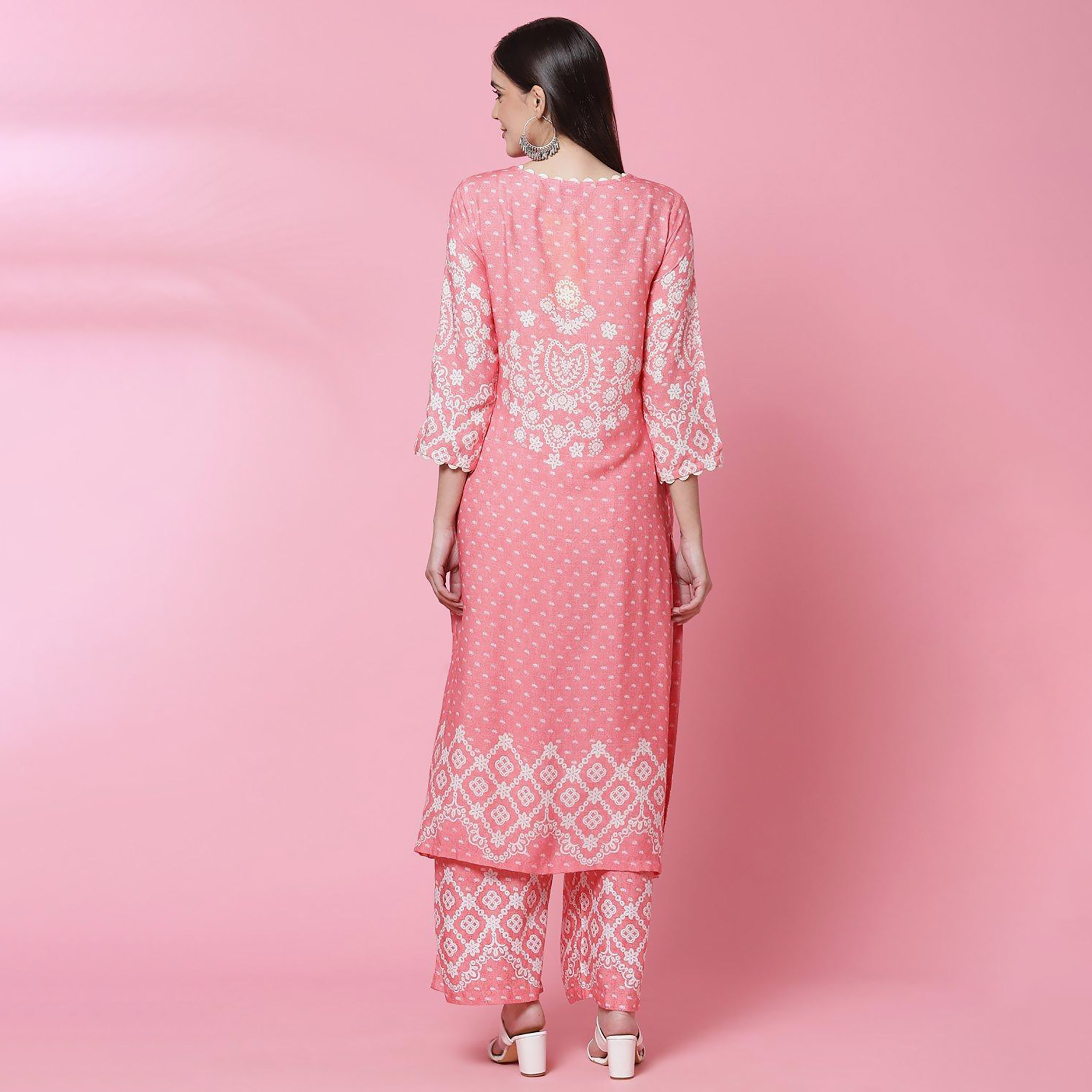 كورتا مستقيمة من بيبا ذو مطبوعة برقبة مستديرة-women-clothing-ethnicwear-dresses-image-5