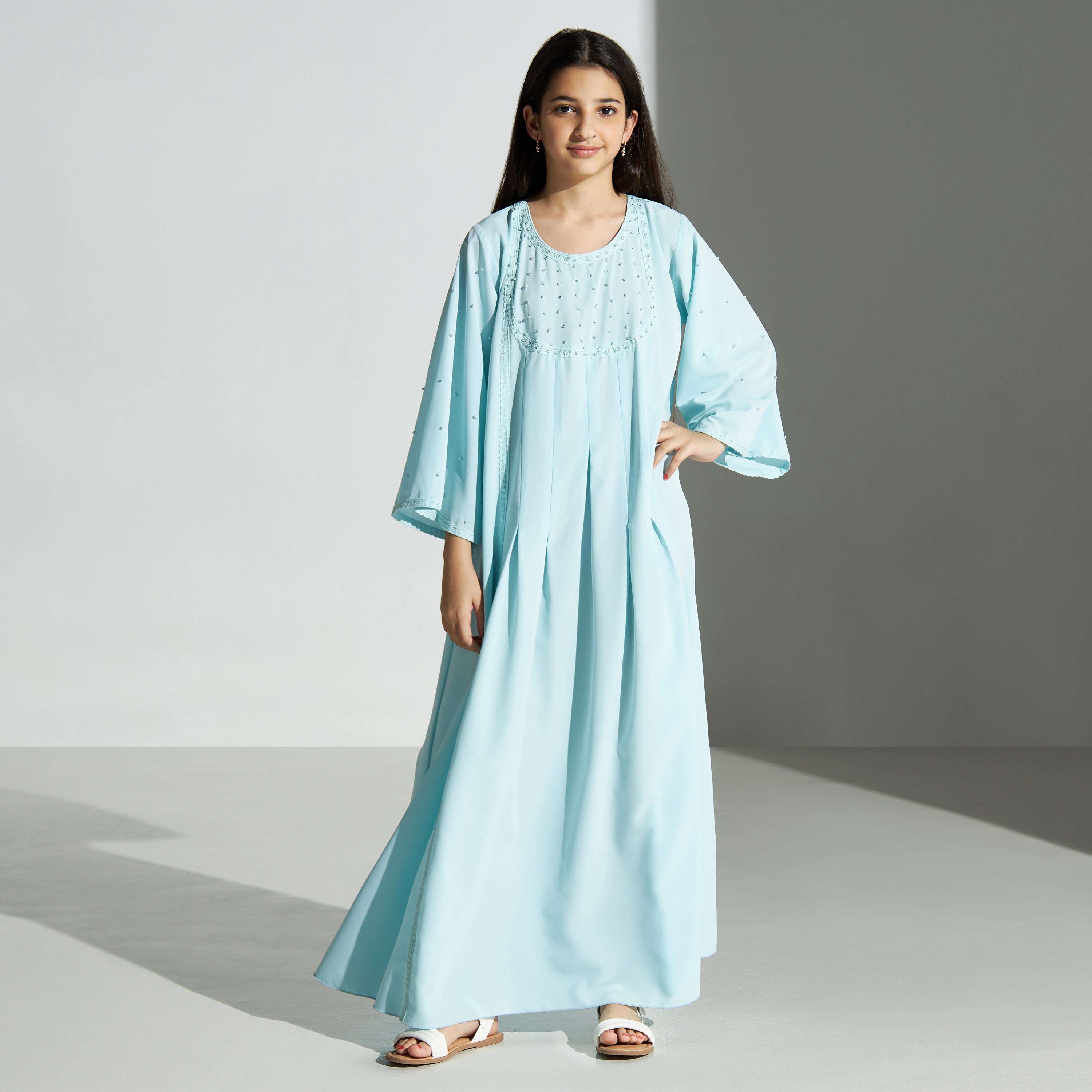 Si Noir Embellished Maxi Dress with Round Neck - for Girl-girls-clothing-dressesandjumpsuits-image-1