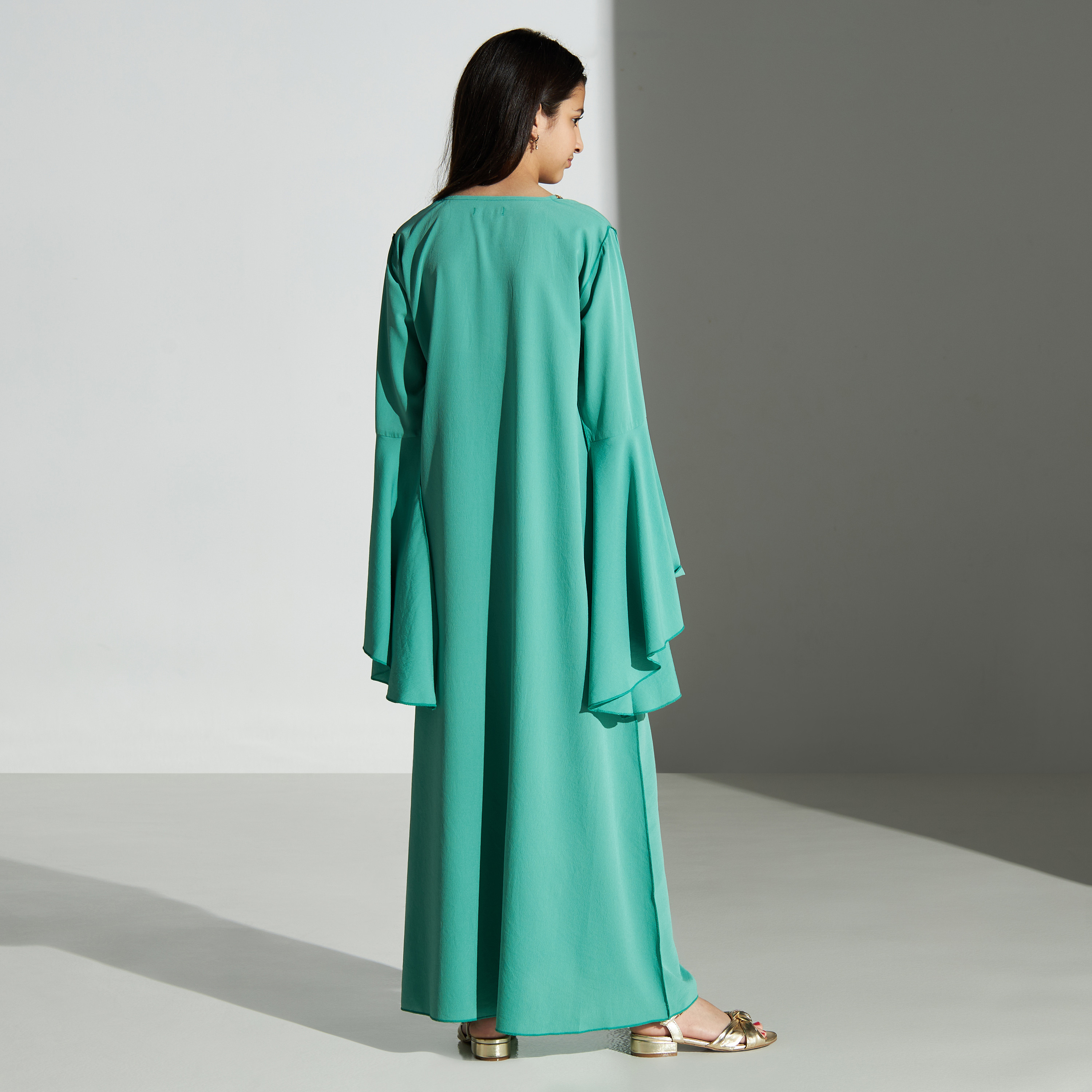 فستان ماكسي بياقة V وتفاصيل دانتيل من سي نوار -للبنت-girls-clothing-dressesandjumpsuits-image-4