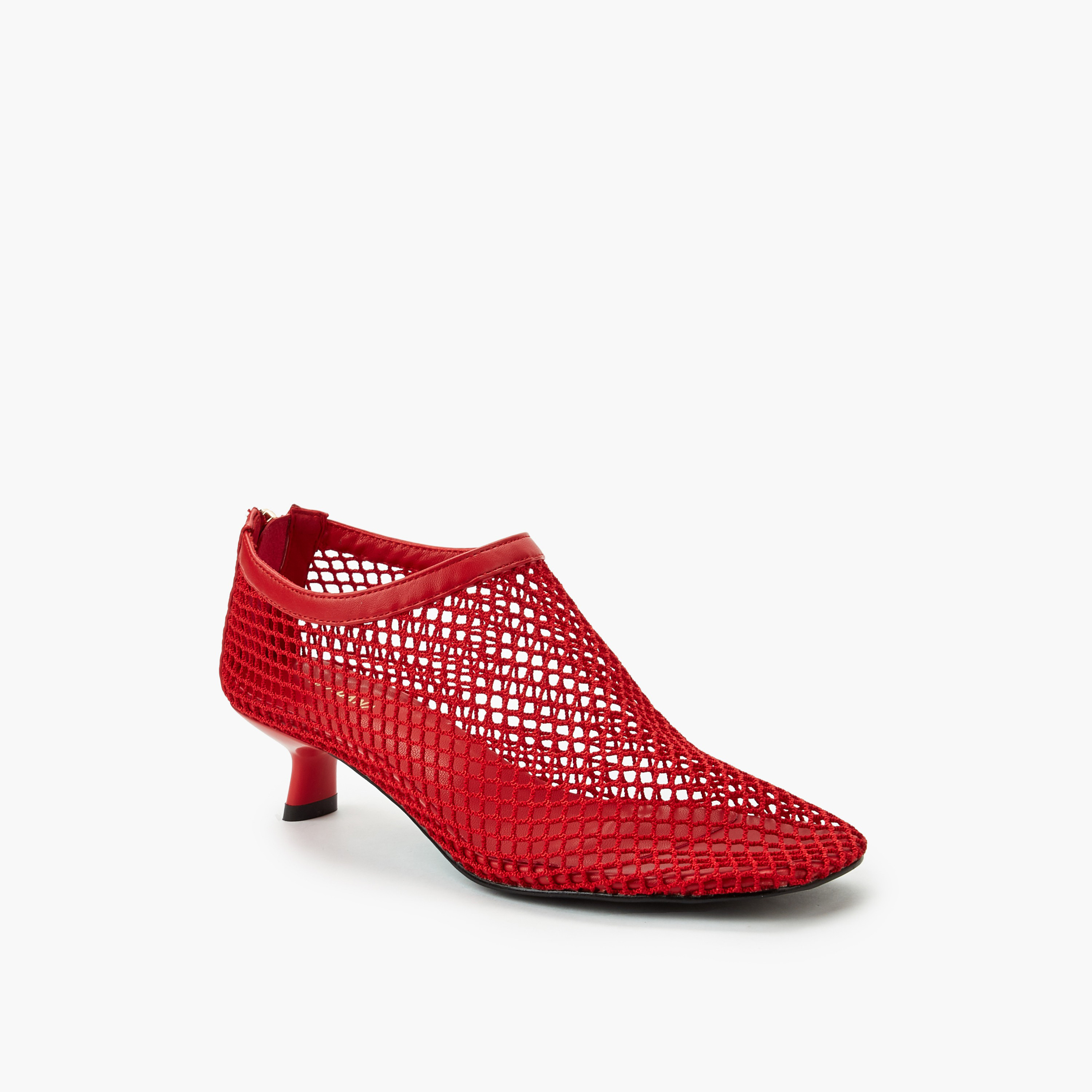حذاء شبكي بكعب صغير للنساء من هادانا-women-shoes-sandals-heeled-image-4