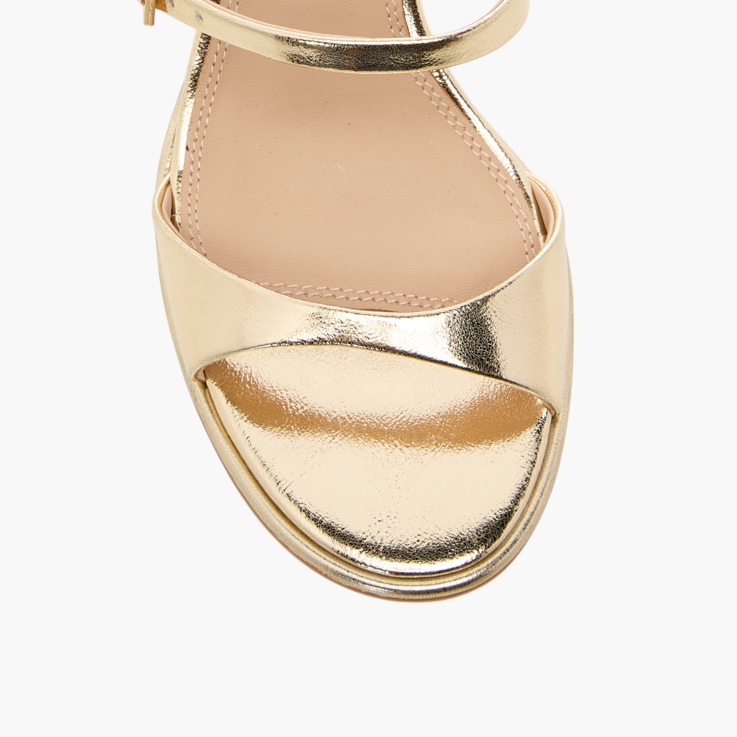 Flora Bella Metallic Slip-On Sandals with Stiletto Heels and Buckle Detail-women-shoes-sandals-heeled-image-4