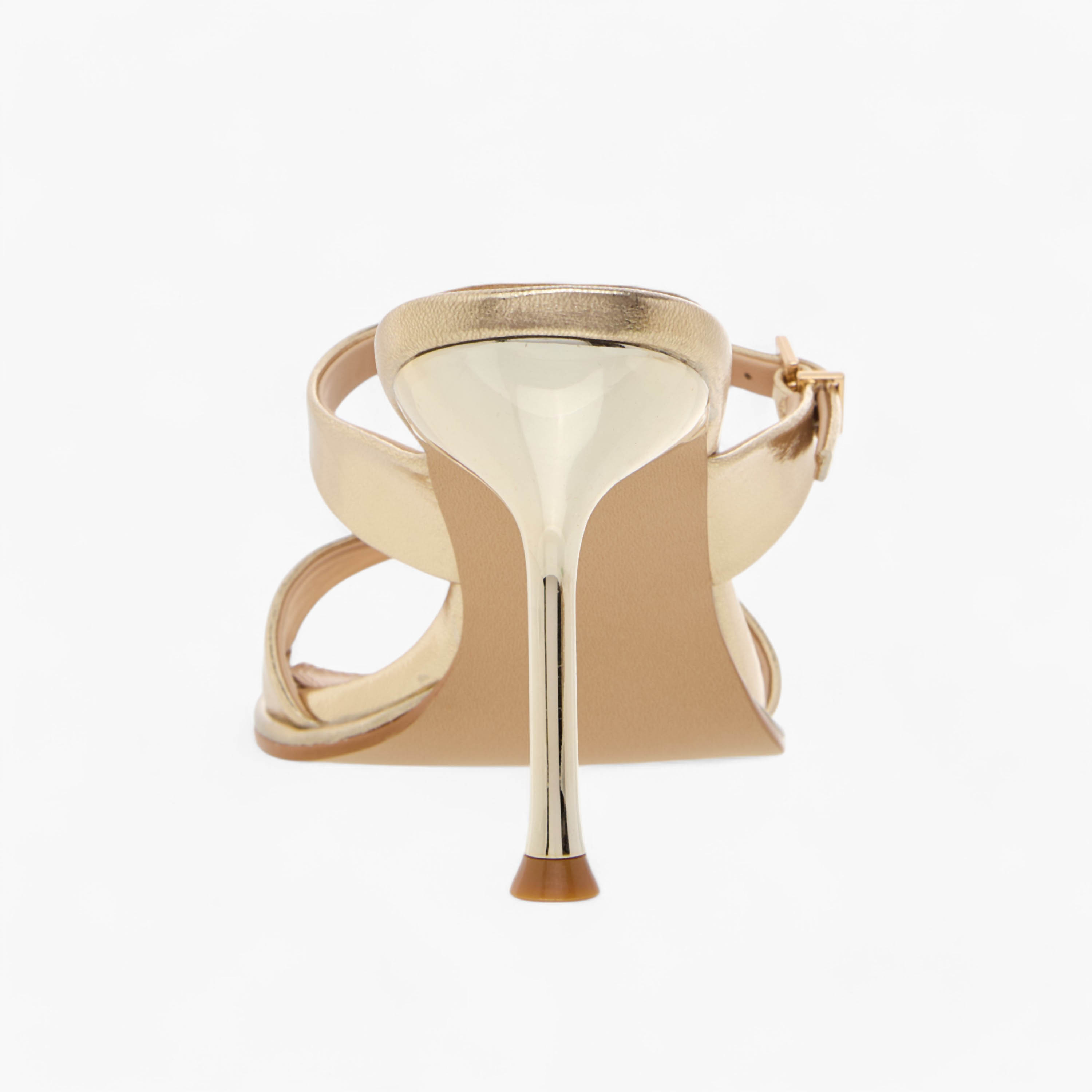 Flora Bella Metallic Slip-On Sandals with Stiletto Heels and Buckle Detail-women-shoes-sandals-heeled-image-5