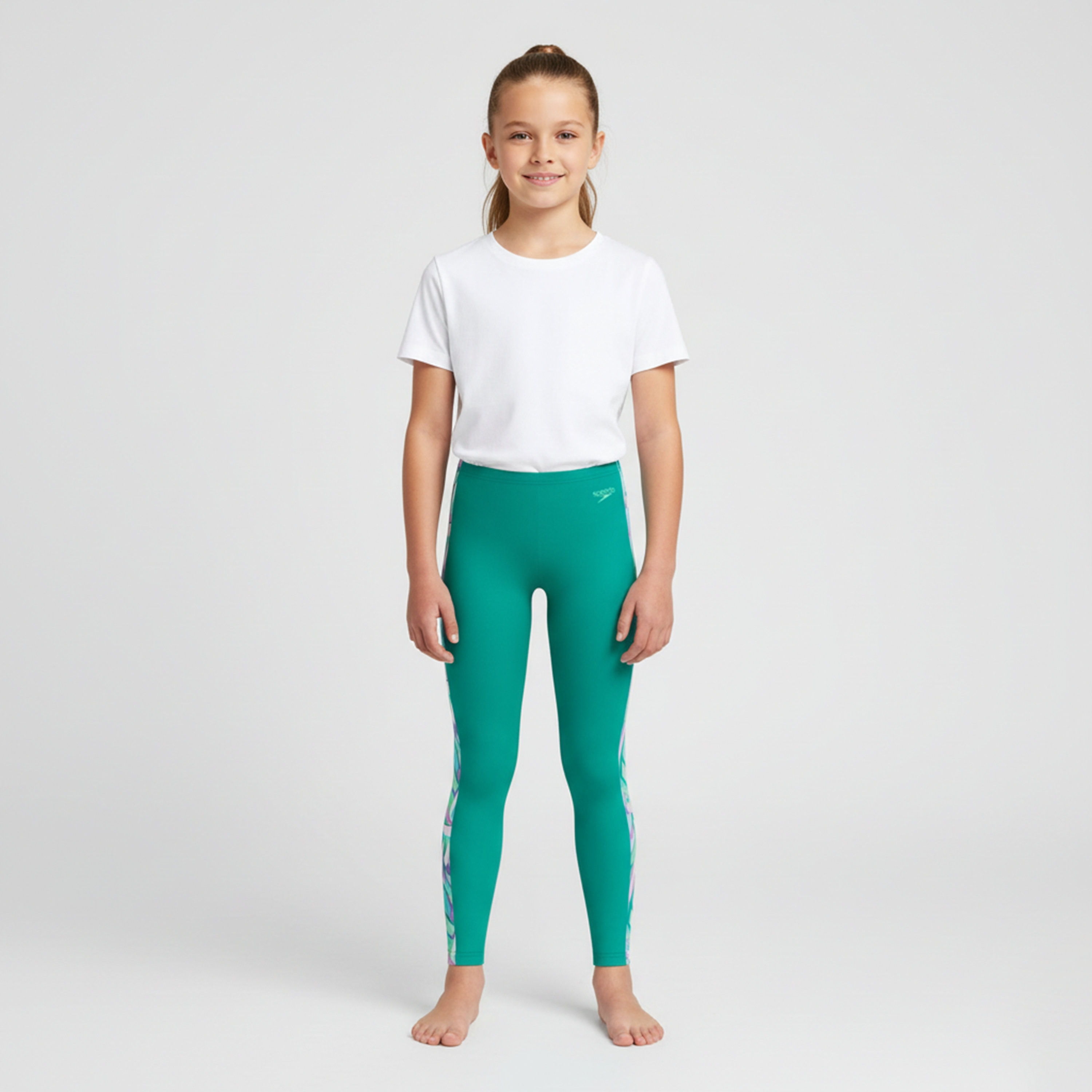 Speedo Girls Printed Panel Legging-girls-clothing-sportswear-swimwear-image-2