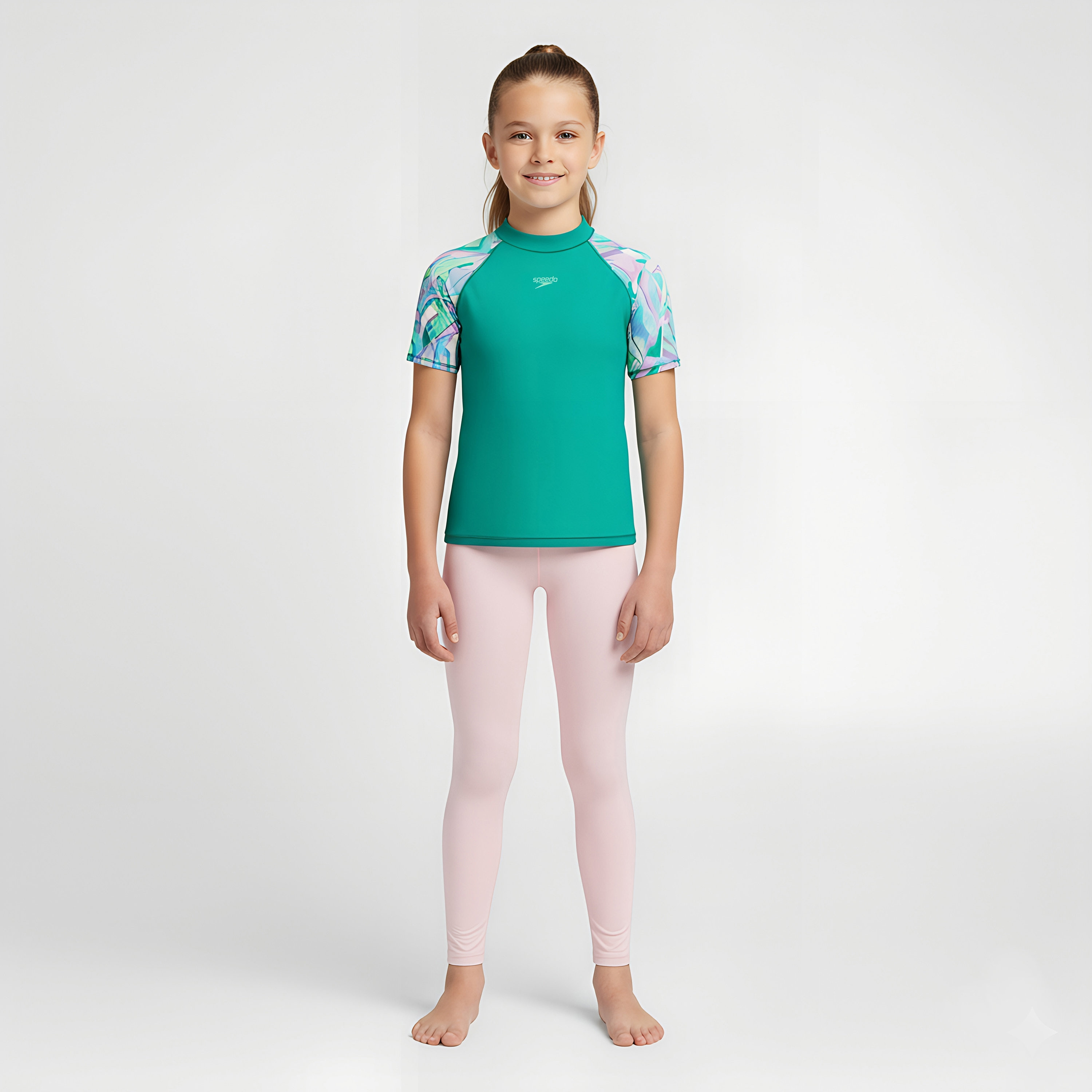 سبيدو- بلوزة سباحة مطبوعة بأكمام قصيرة للأطفال البنات-girls-clothing-sportswear-swimwear-image-2