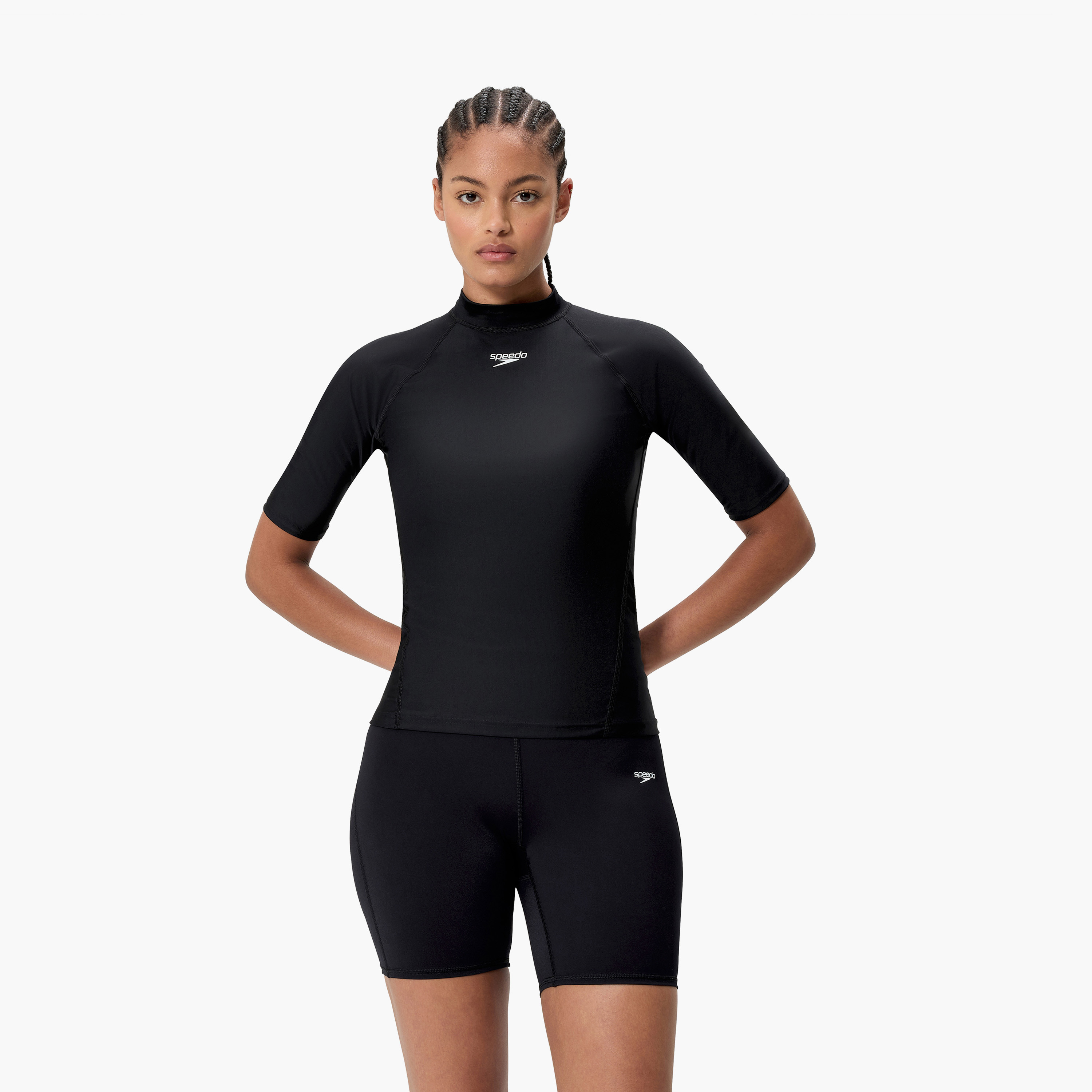 Speedo Womens Logo Short Sleeve Rashguard-women-clothing-swimandbeach-swimsuits-image-1
