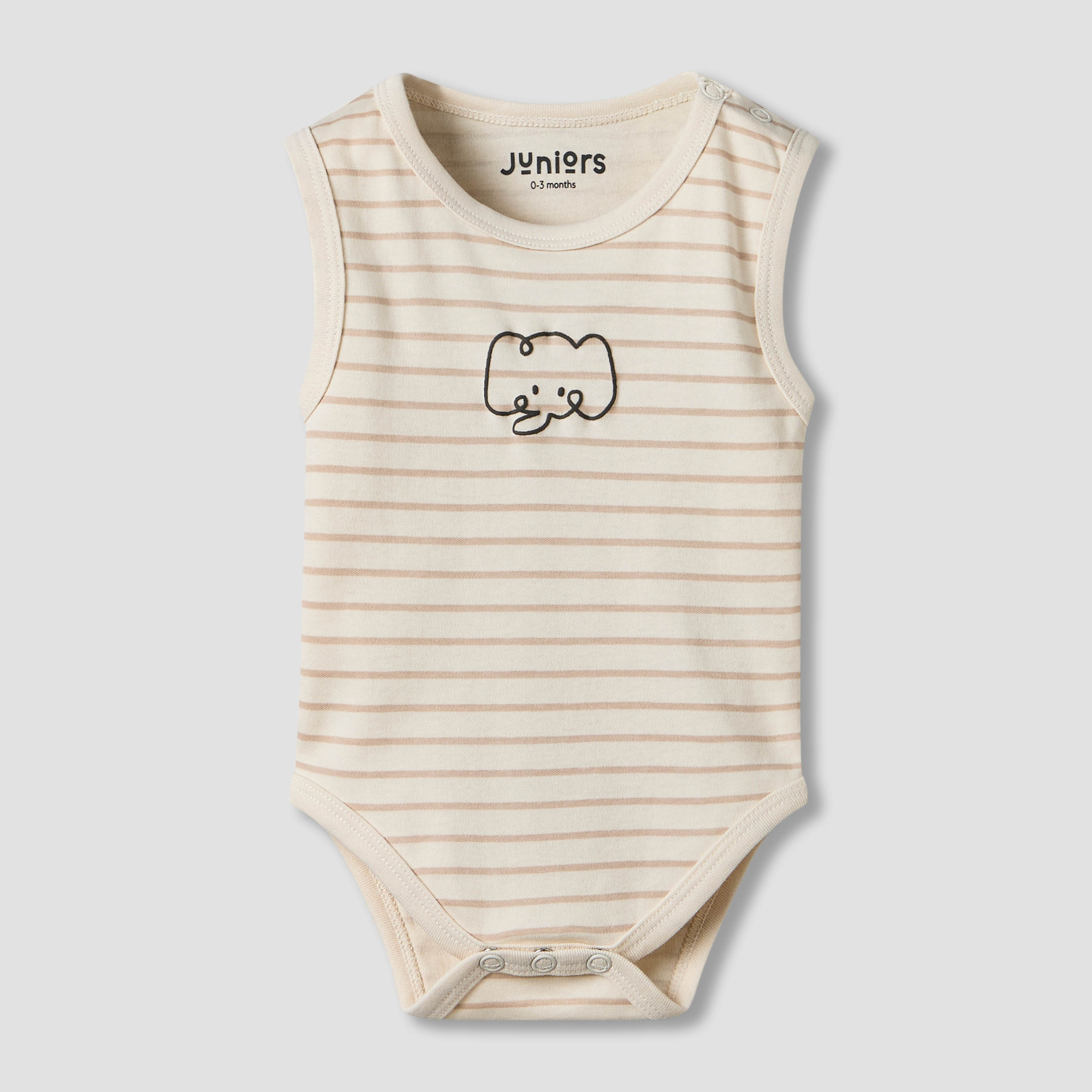بودي سوت دون أكمام بياقة مستديرة وطبعات فيل من جونيورز - عبوة 3 قطع-baby-boys-clothing-bodysuits-image-3