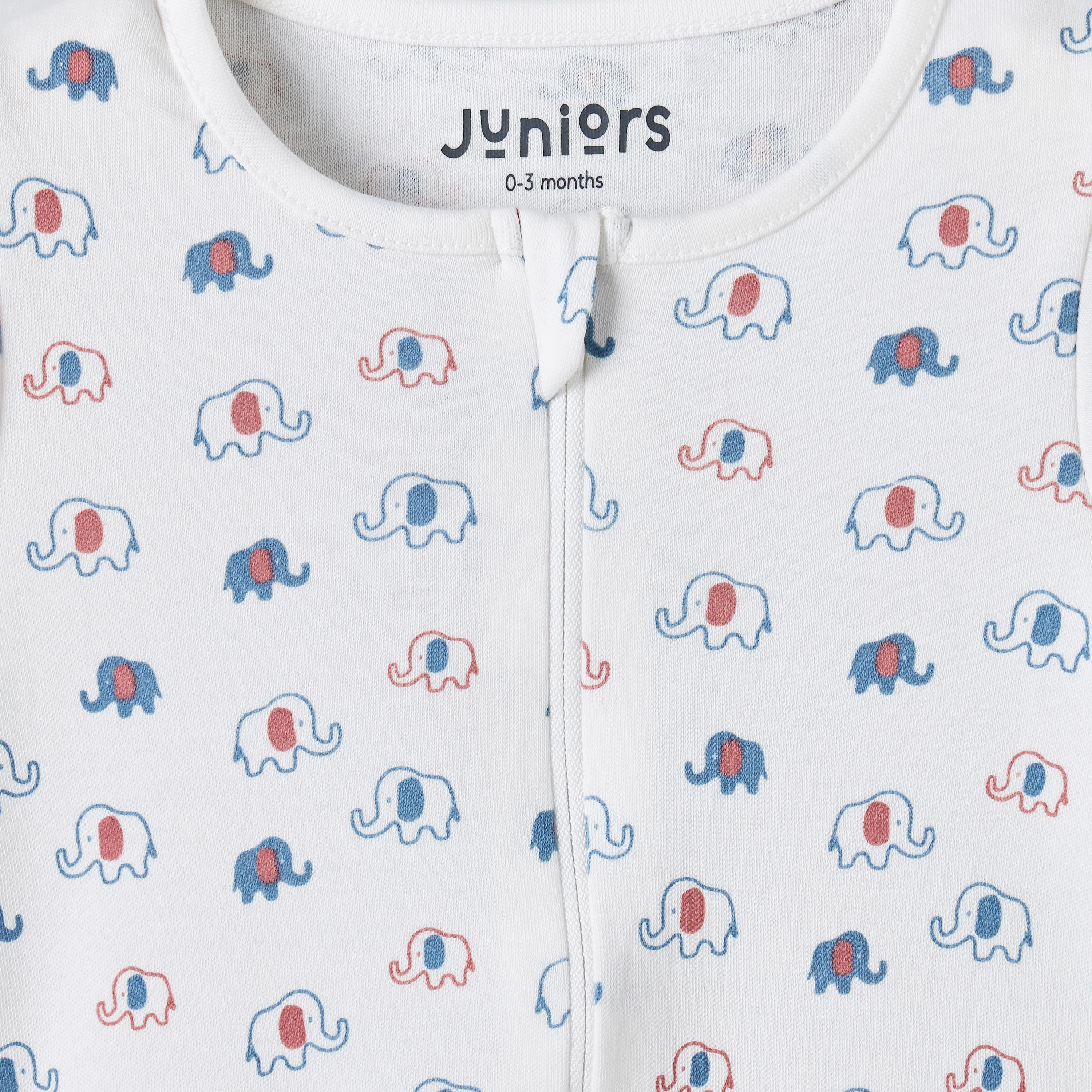بدلة نوم قطن بياقة ضيقة وأكمام طويلة وطبعات فيل من جونيورز-baby-boys-clothing-nightwear-sleepsuits-image-4