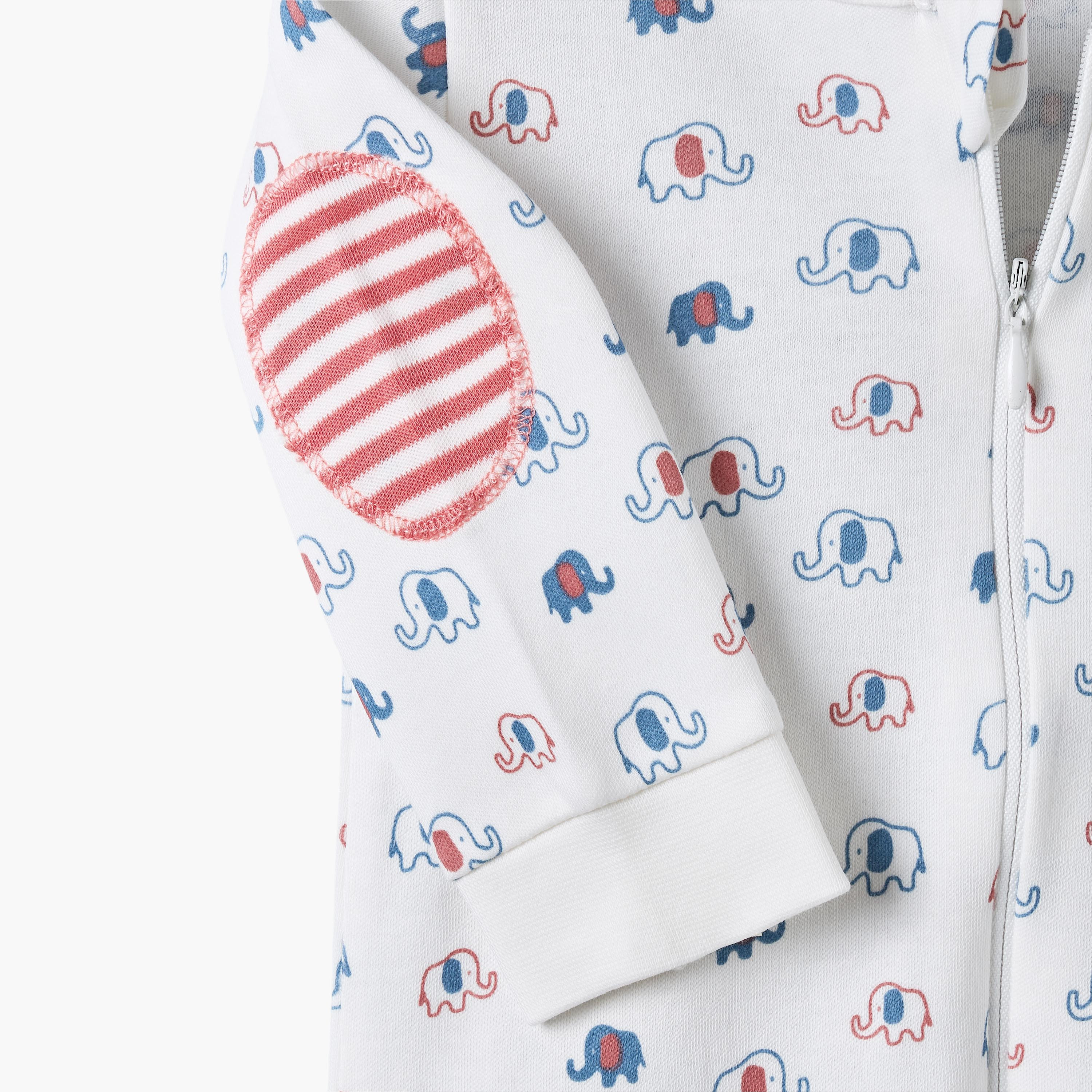 بدلة نوم قطن بياقة ضيقة وأكمام طويلة وطبعات فيل من جونيورز-baby-boys-clothing-nightwear-sleepsuits-image-6