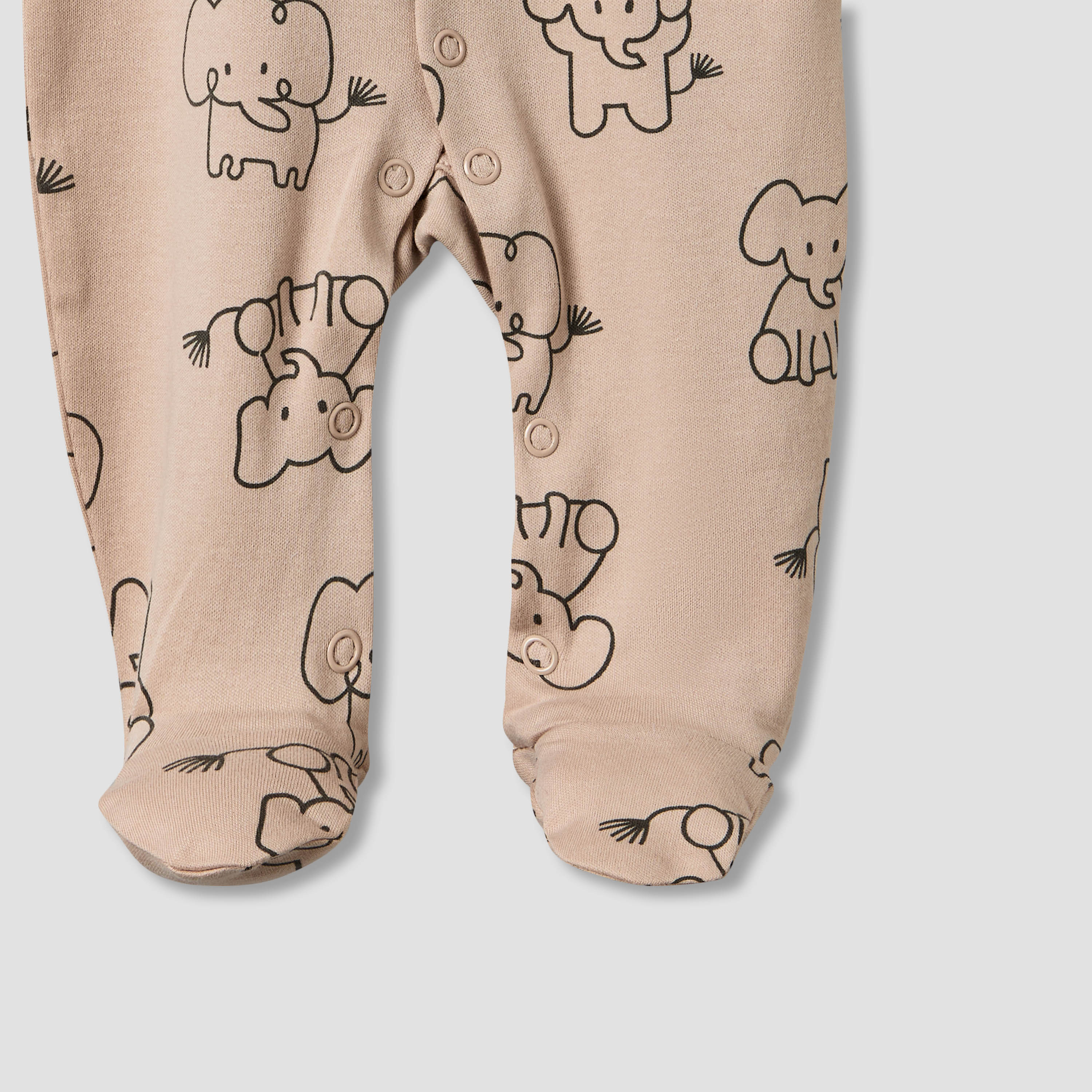 بدلات نوم قطن بطبعات فيل وأكمام طويلة وياقة مستديرة من جونيورز - عبوة من قطعتين-baby-boys-clothing-nightwear-sleepsuits-image-2