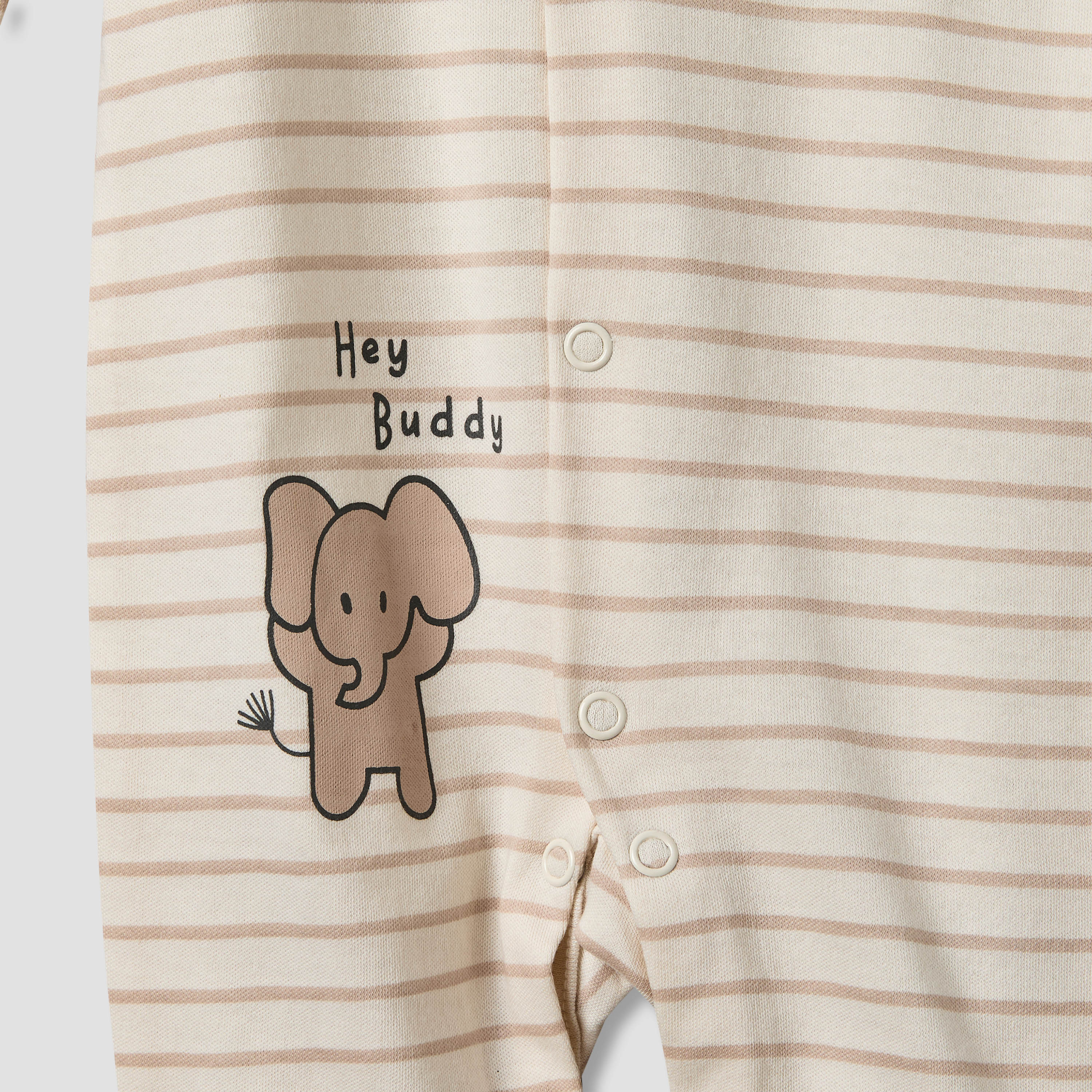 Set of 2 Juniors Cotton Round Neck Elephant Print Sleepsuit with Romper-baby-boys-clothing-nightwear-sleepsuits-image-5