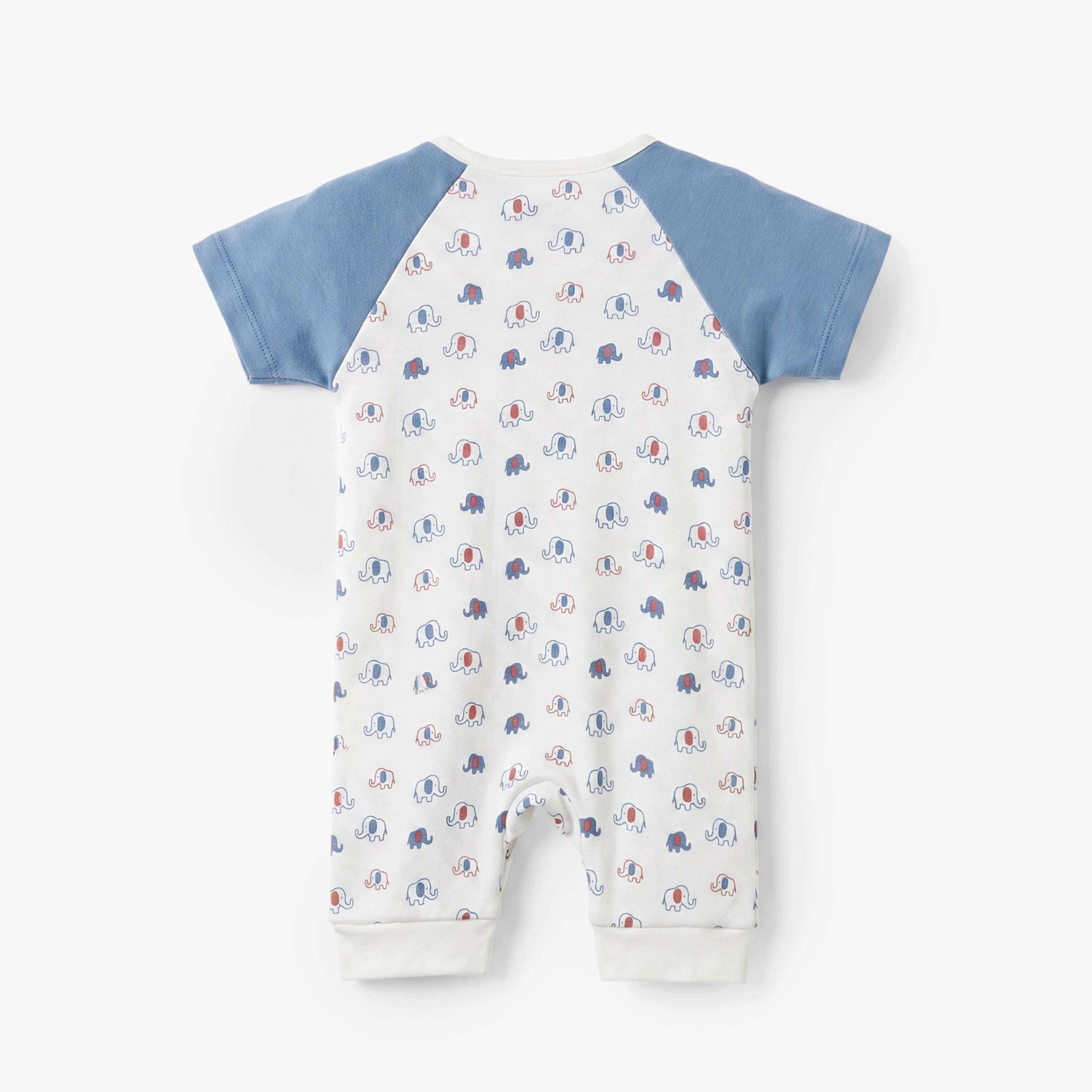 أفرول بأكمام قصيرة وياقة ضيقة بطبعات فيل من جونيورز-baby-boys-clothing-rompers-image-3