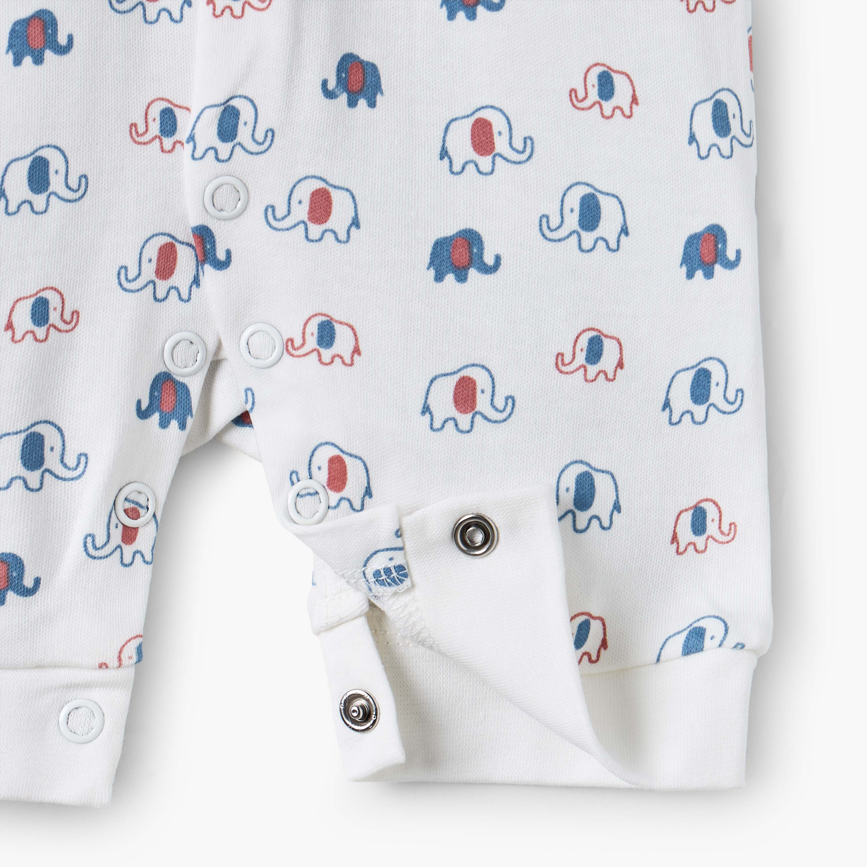 أفرول بأكمام قصيرة وياقة ضيقة بطبعات فيل من جونيورز-baby-boys-clothing-rompers-image-5