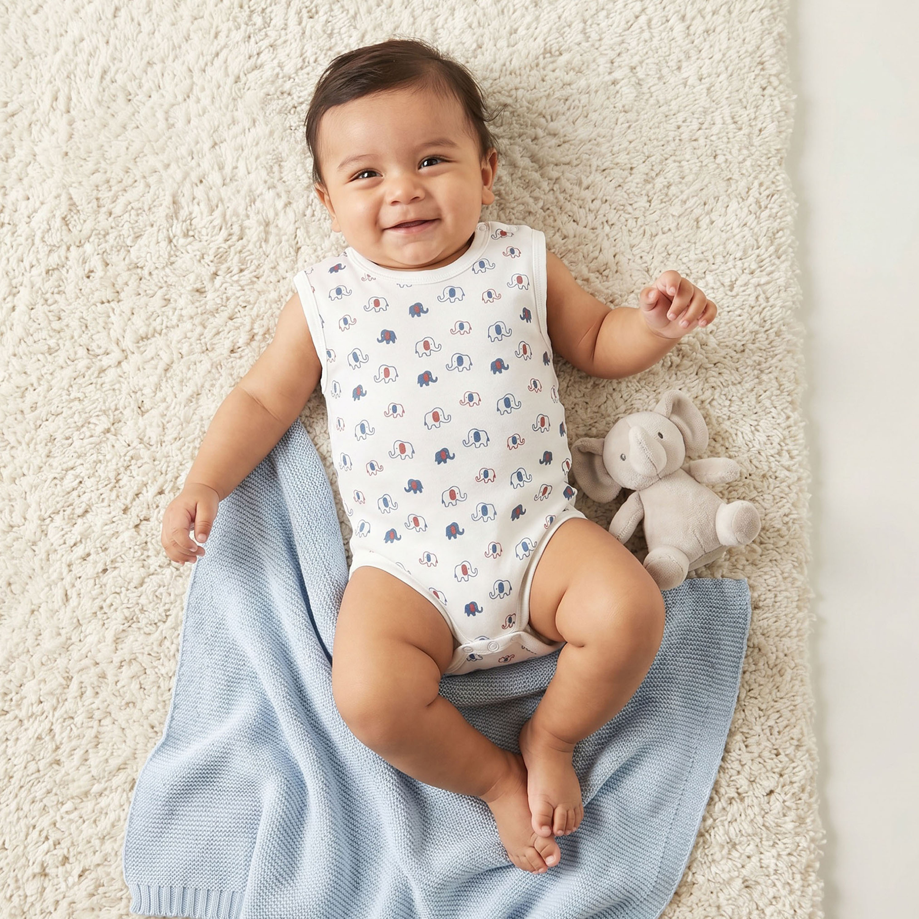 Pack of 2 Juniors Round Neck Sleeveless Bodysuit with Print-baby-boys-clothing-bodysuits-image-2