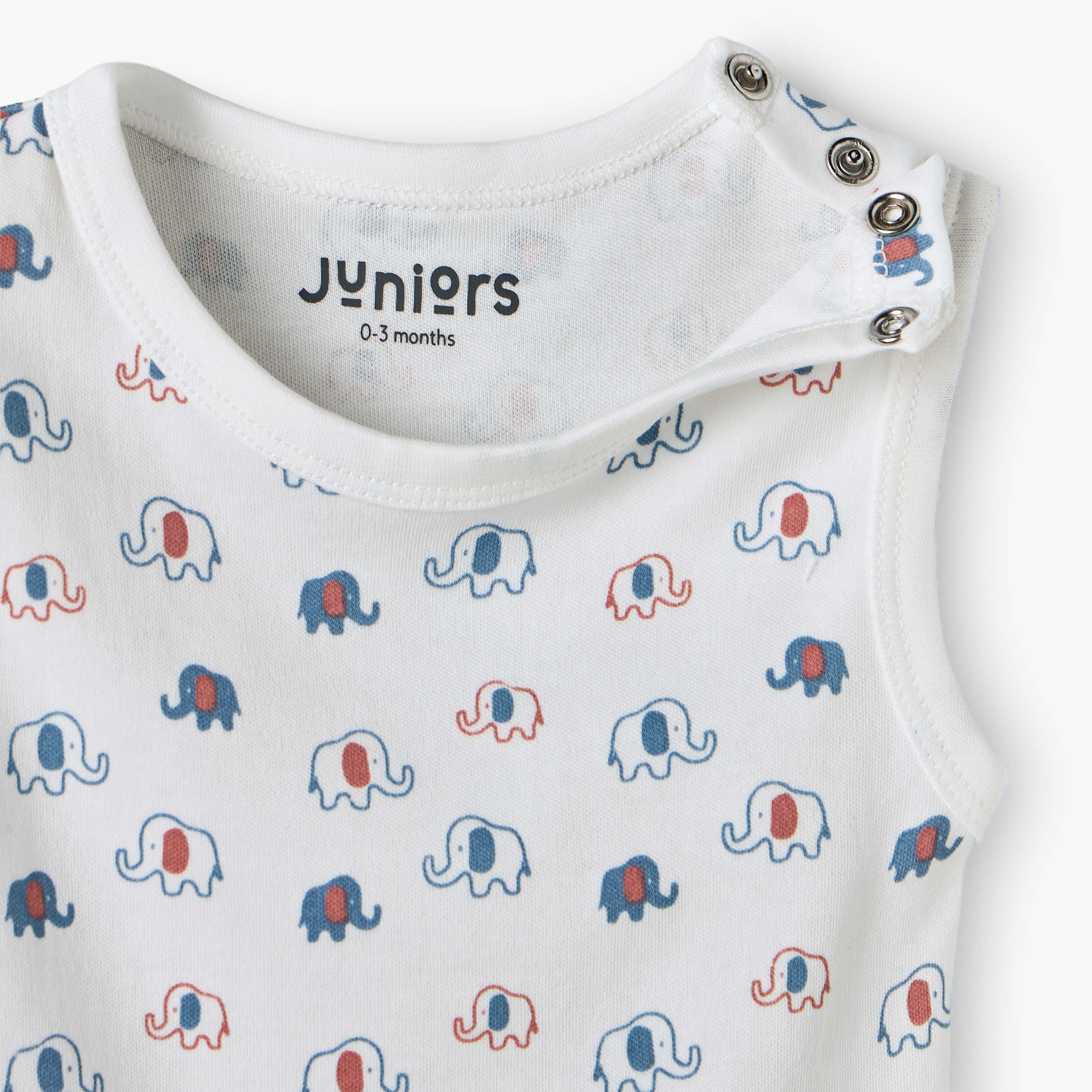 Pack of 2 Juniors Round Neck Sleeveless Bodysuit with Print-baby-boys-clothing-bodysuits-image-7