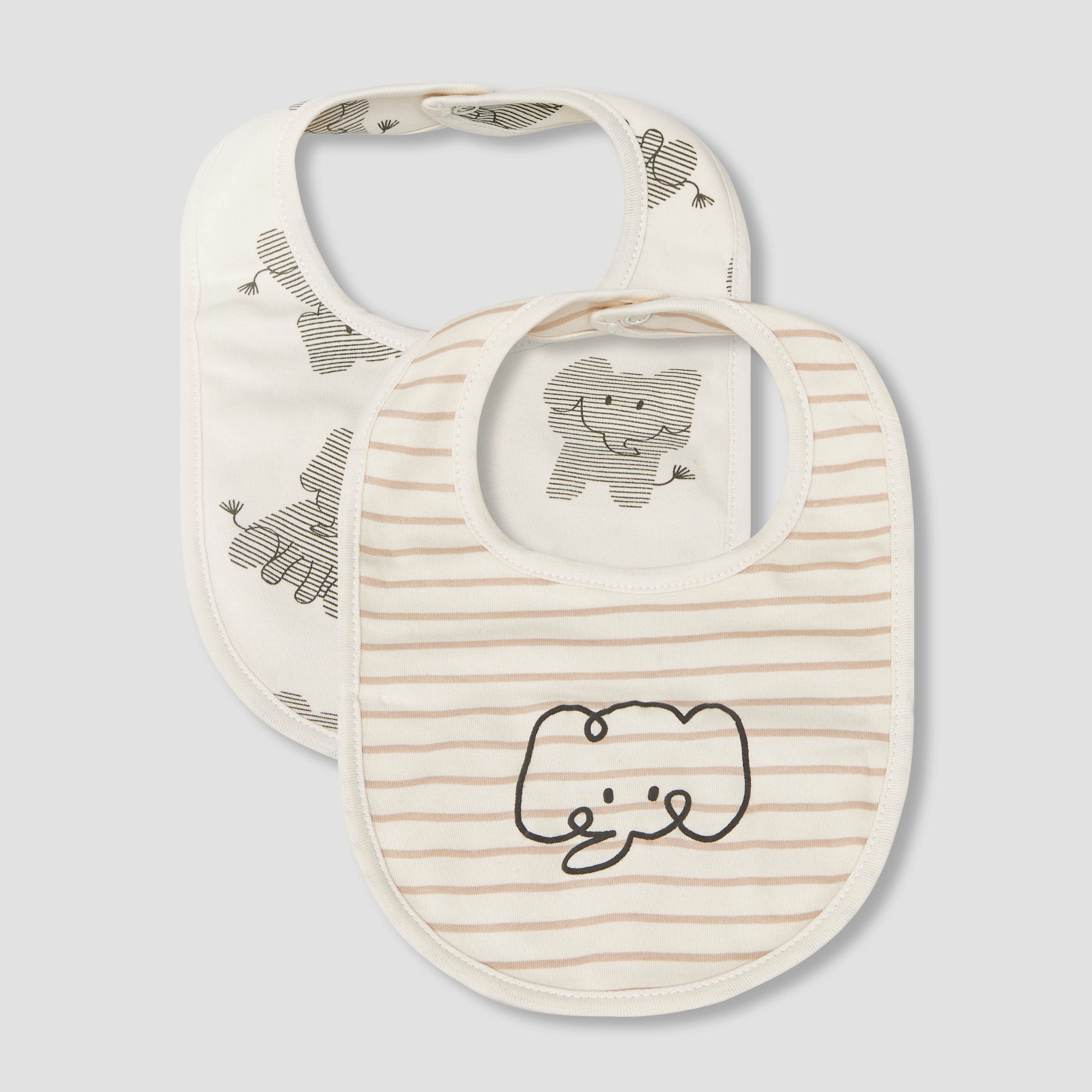 Pack of 2 Juniors Baby Bib with Elephant Print-baby-feeding-bibs-image-1