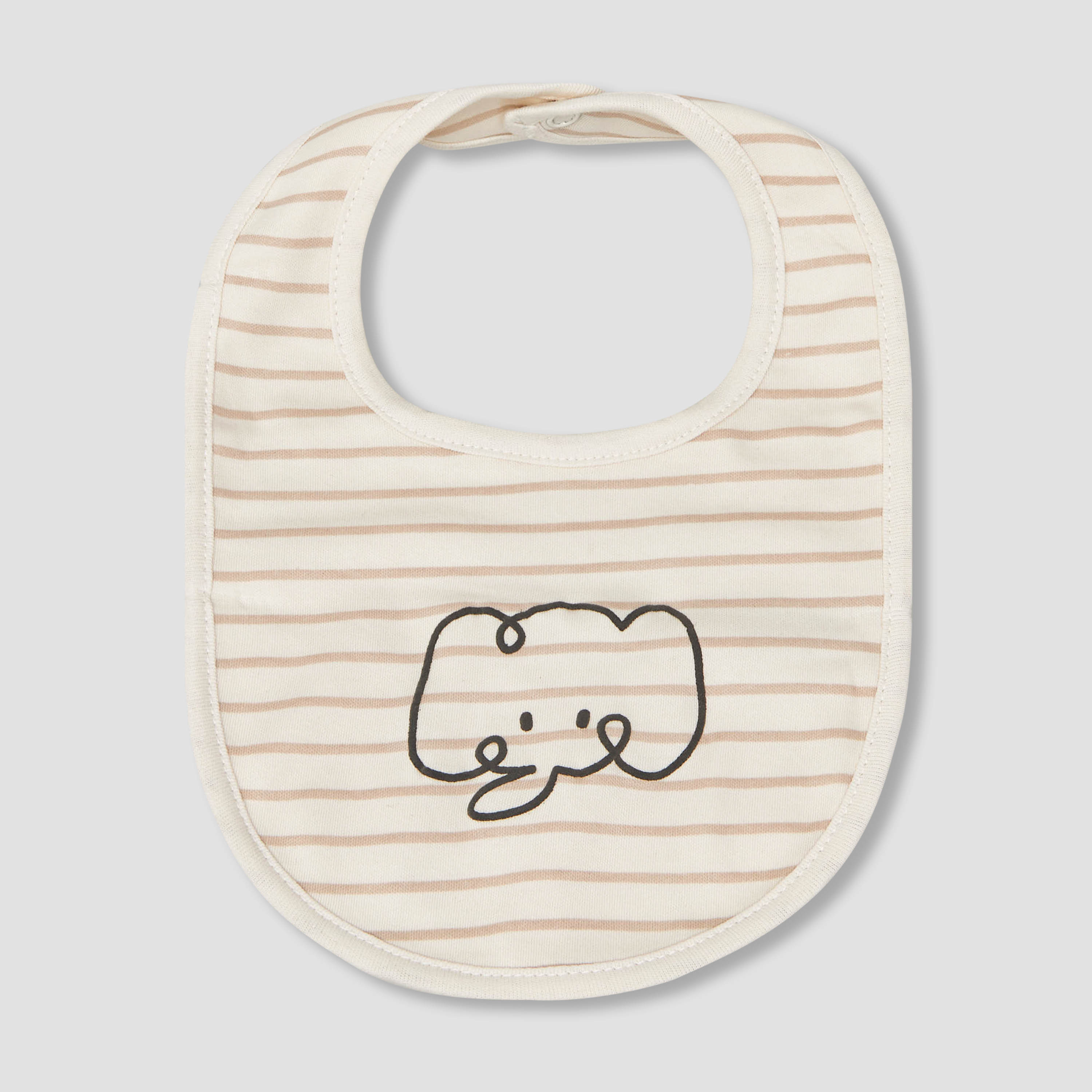 Pack of 2 Juniors Baby Bib with Elephant Print-baby-feeding-bibs-image-3