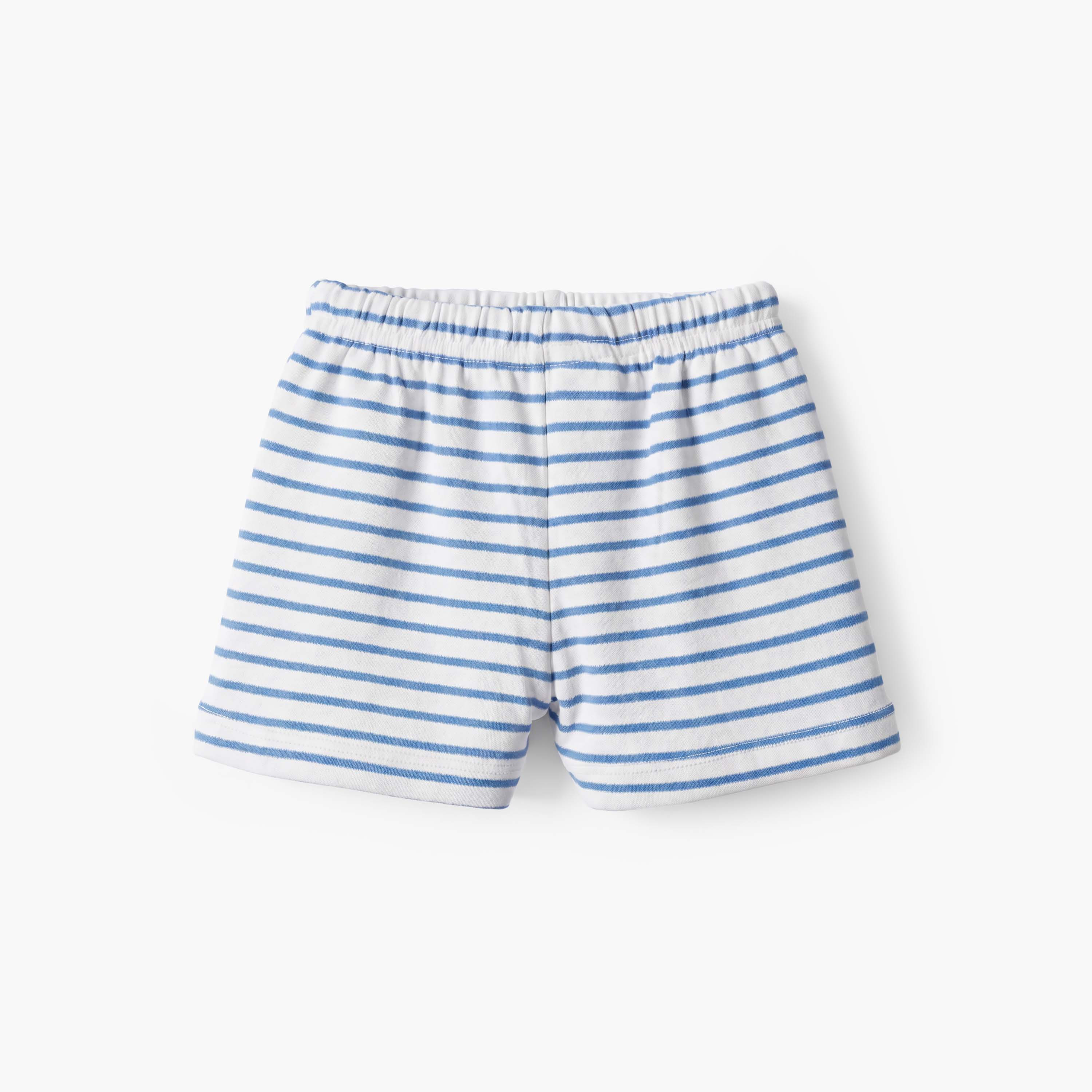 طقم شورت وتيشيرت قطن برقبة مستديرة وأكمام قصيرة وزخارف فيل من جونيورز-baby-boys-clothing-nightwear-pyjamasets-image-5