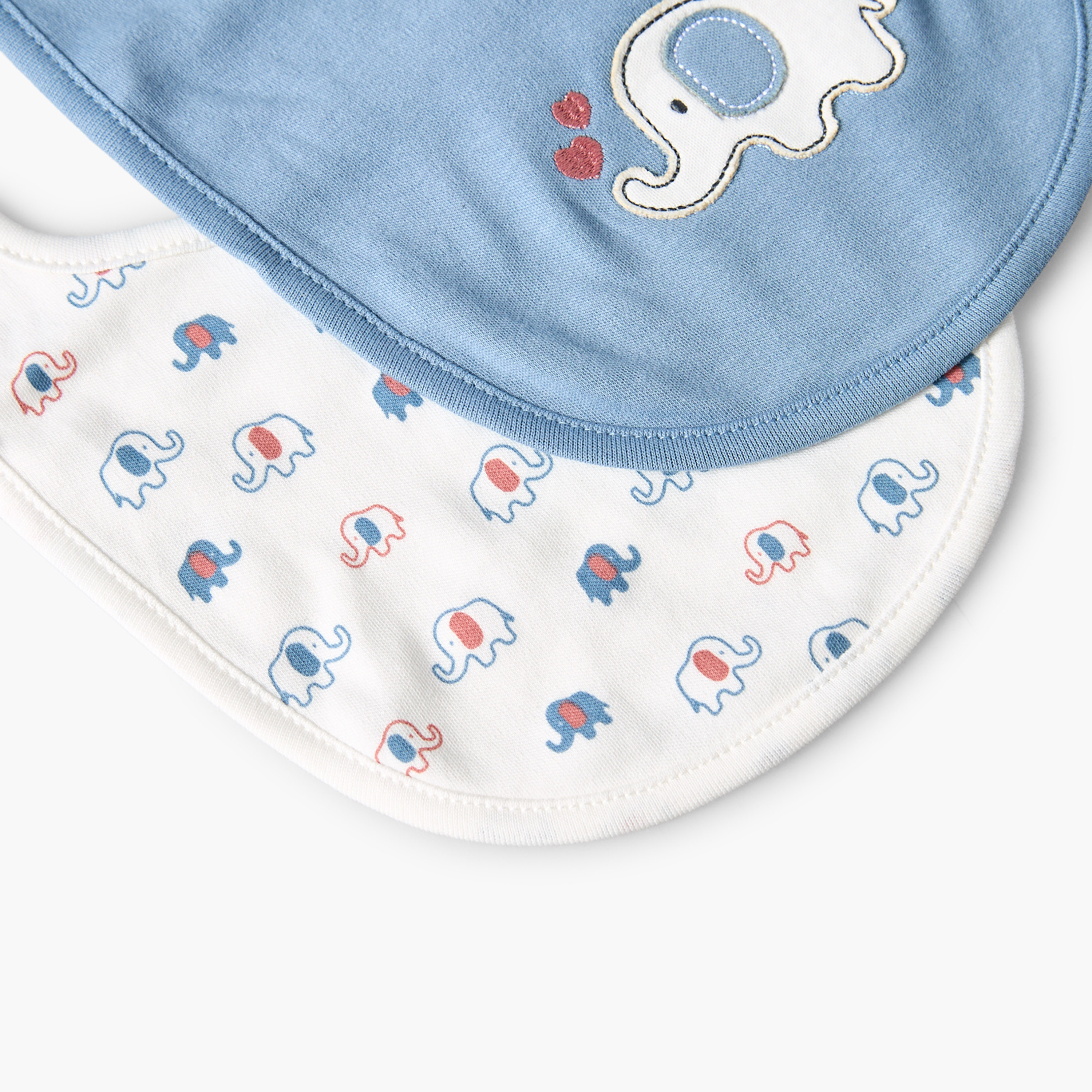 مرايل أطفال بطبعات فيل من جونيورز - عبوة من قطعتين-baby-feeding-bibs-image-6