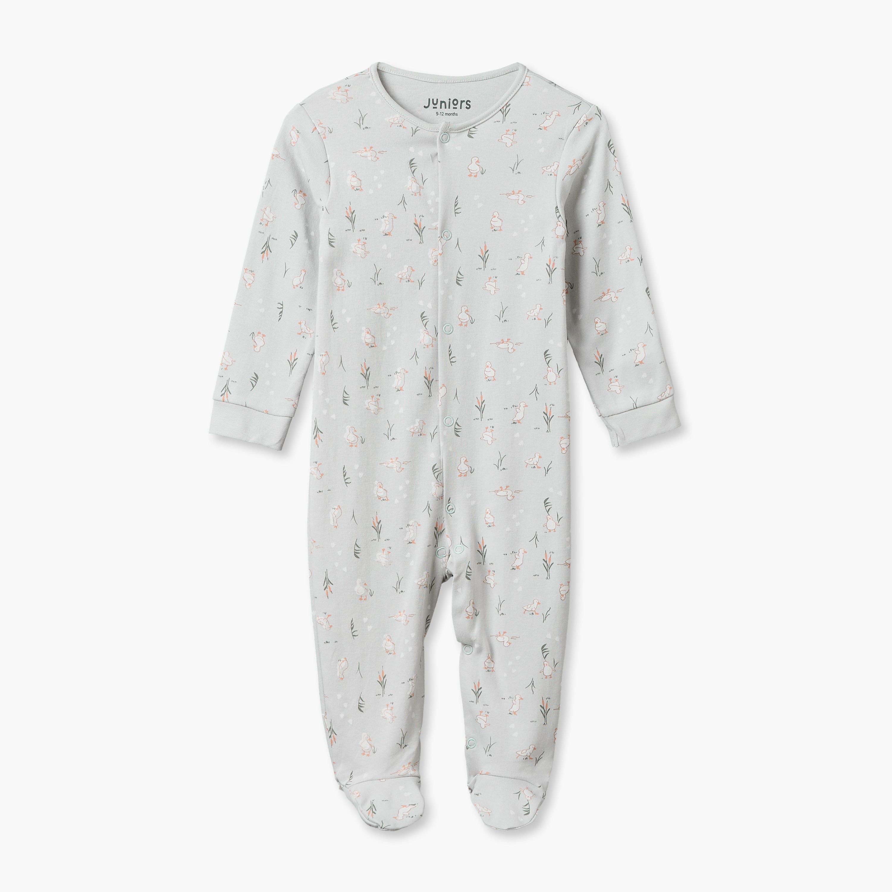 Pack of 2 Juniors Cotton Crew Neck Long Sleeves Sleepsuit with Assorted Prints-baby-boys-clothing-nightwear-sleepsuits-image-4