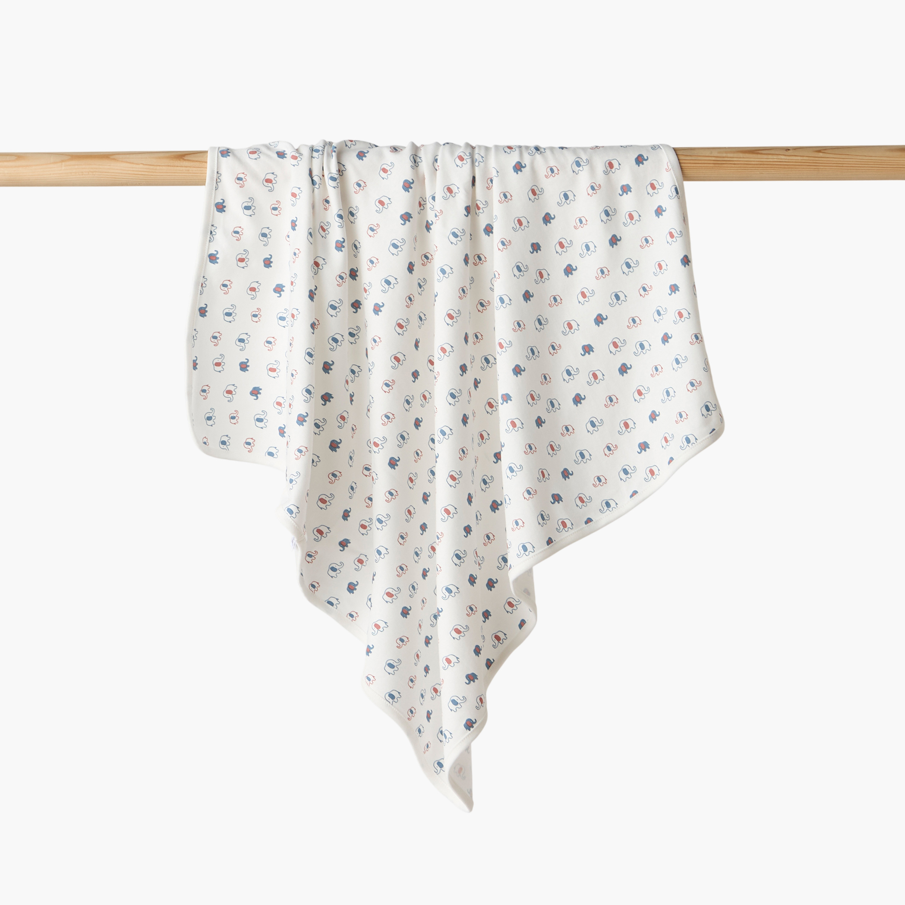 Juniors Receiving Blanket with Elephant Print-baby-nursery-blanketsandswaddles-receivingblankets-image-1