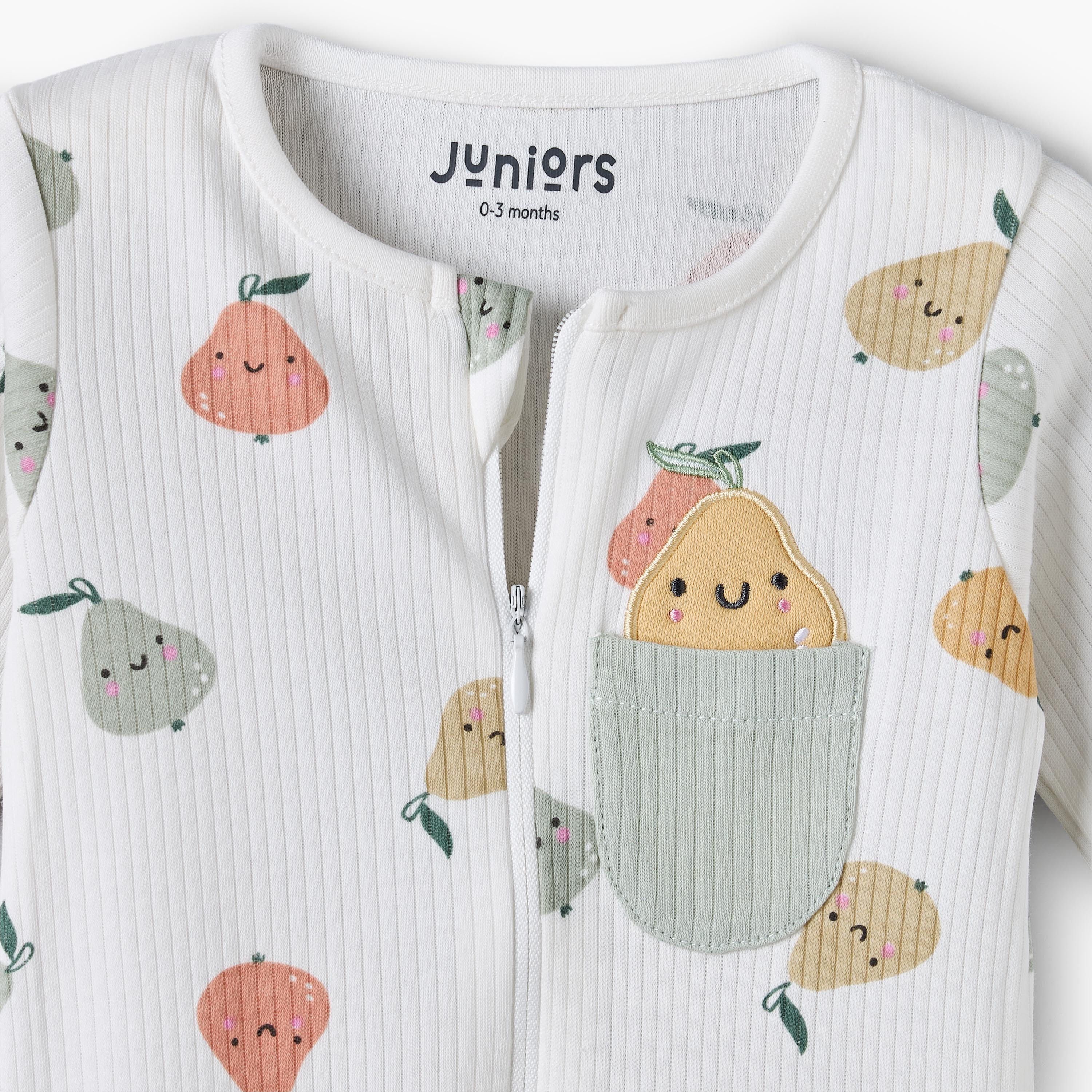 رومبر قطن بياقة دائرية وأكمام طويلة للبنات بطبعة فواكه-baby-boys-clothing-nightwear-sleepsuits-image-4