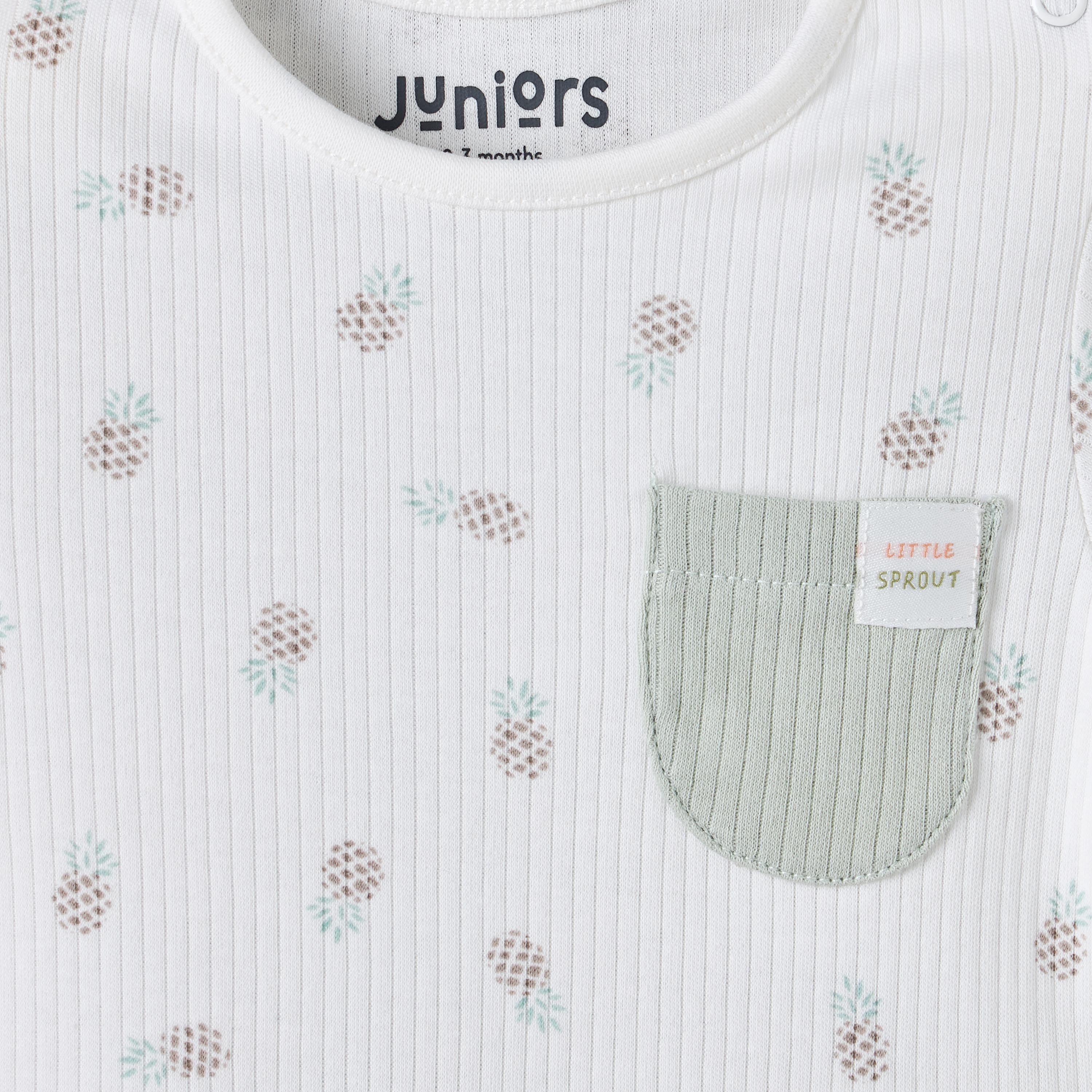 Juniors Crew Neck Short Sleeves Romper with Pineapple Print-baby-boys-clothing-rompers-image-4