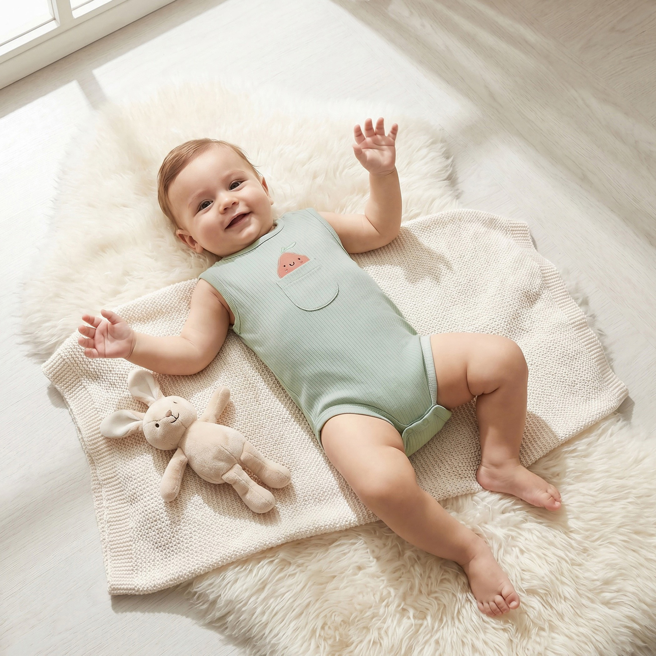 Pack of 2 Juniors Crew Neck Sleeveless Bodysuit with Fruit Detail-baby-boys-clothing-bodysuits-image-2