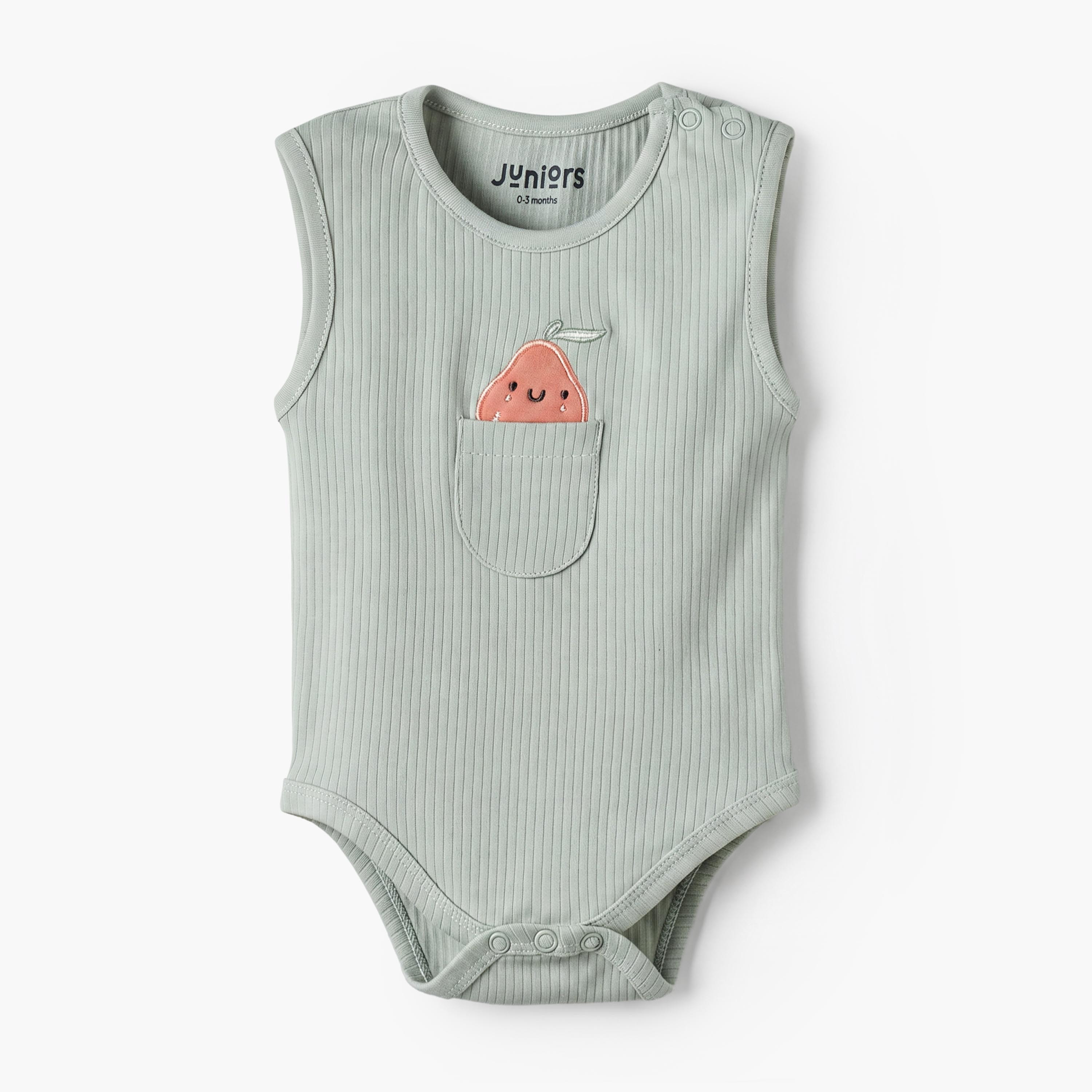 Pack of 2 Juniors Crew Neck Sleeveless Bodysuit with Fruit Detail-baby-boys-clothing-bodysuits-image-3