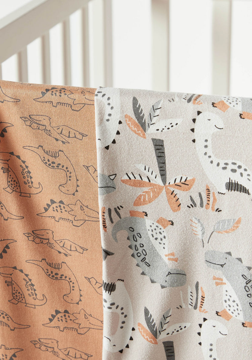 Juniors Dinosaur Print Receiving Blanket - Set of 2-Receiving Blankets-image-1