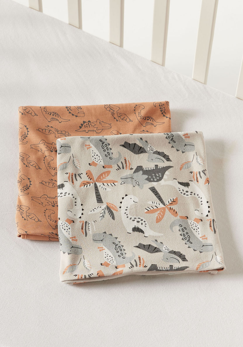 Juniors Dinosaur Print Receiving Blanket - Set of 2-Receiving Blankets-image-3